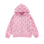 Mid Weight French Terry Zip-up Hoodie, Lovely Bow