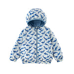 Nova Blue Whales Reversible Rain Resistant Windbreaker