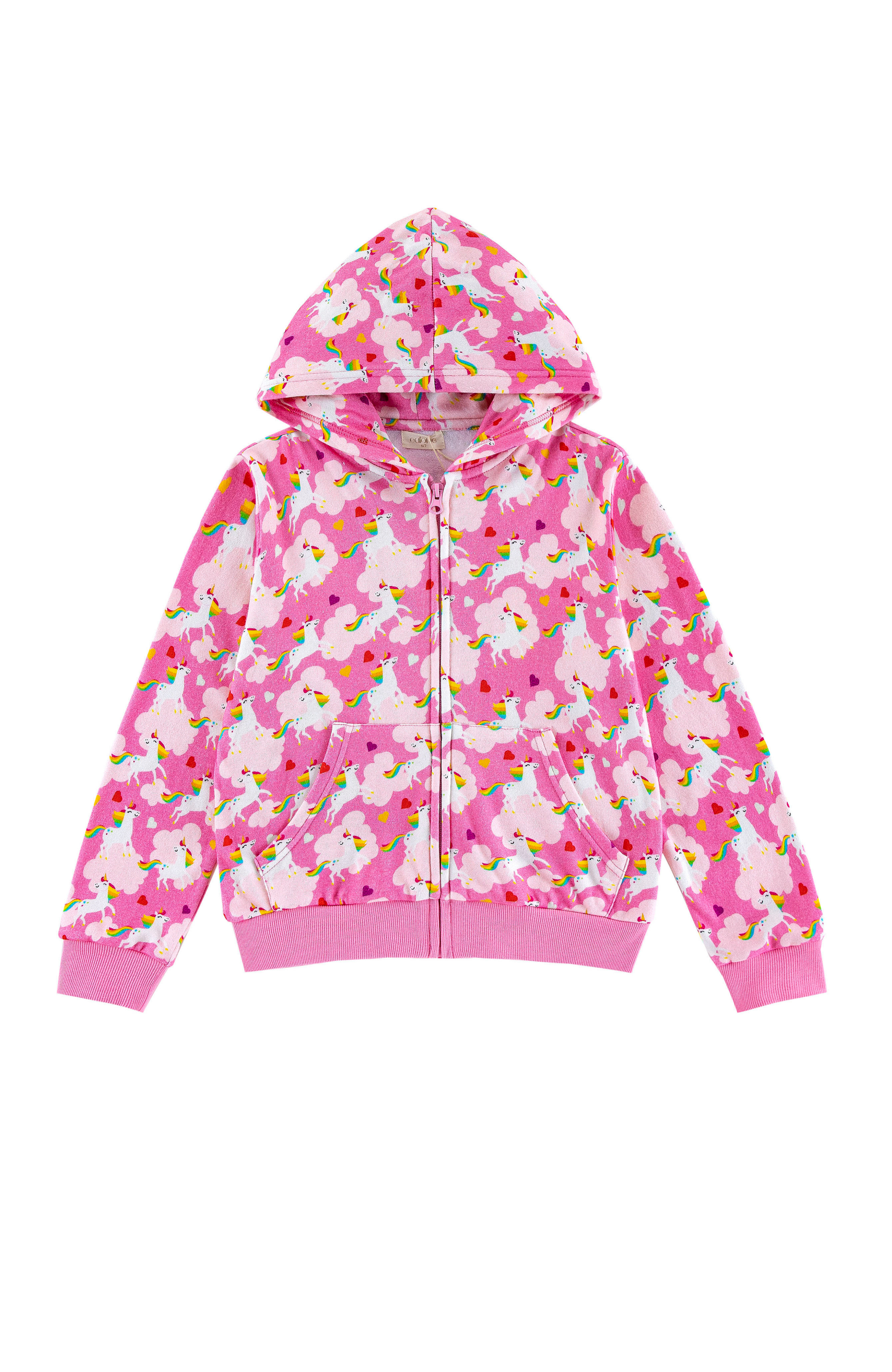 Soft Fleece Zip-up Hoodie, Dancing Unicorn