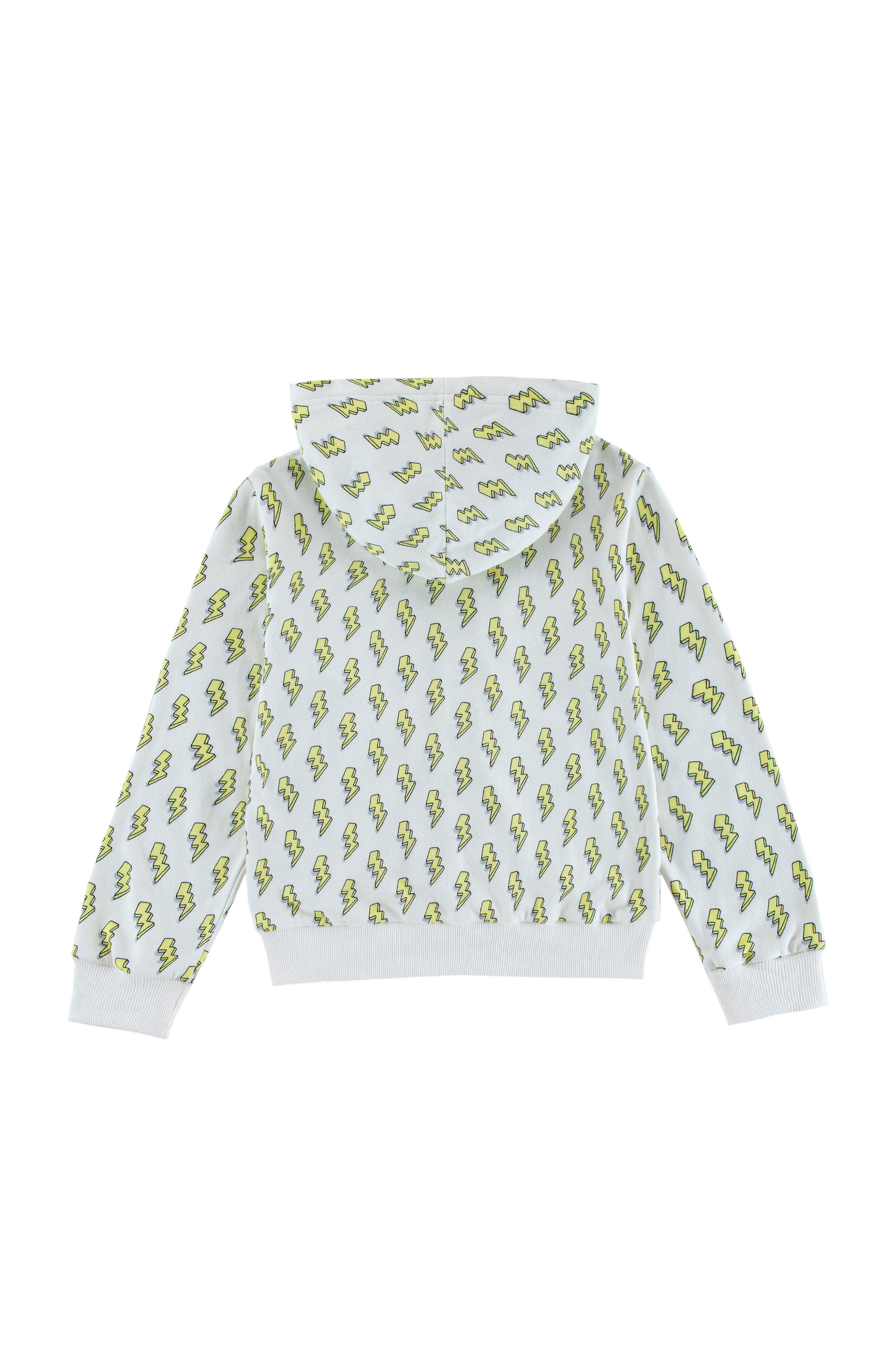 Soft Fleece Zip-up Hoodie, Yellow Lightning