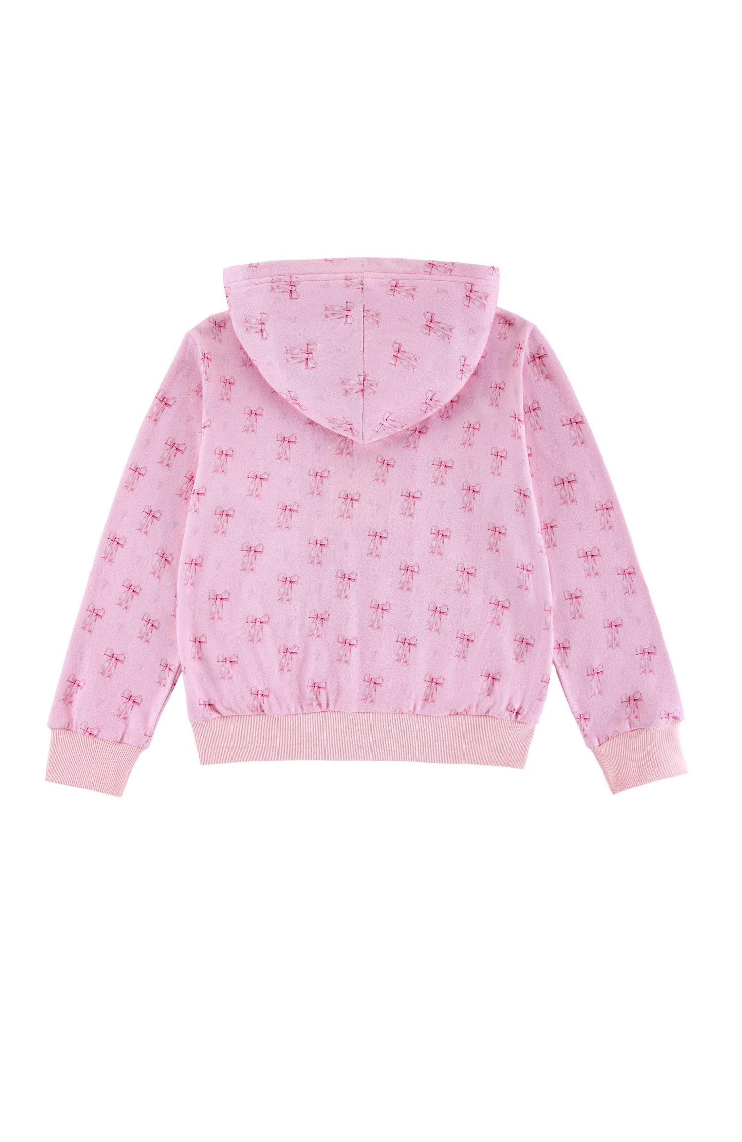 Soft Fleece Zip-up Hoodie, Lovely Bow