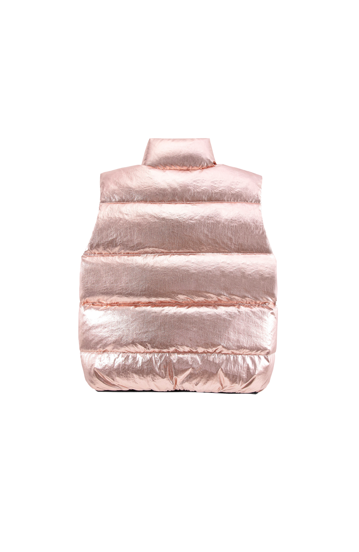 Fiona Metallic Puffer Vest, Pink