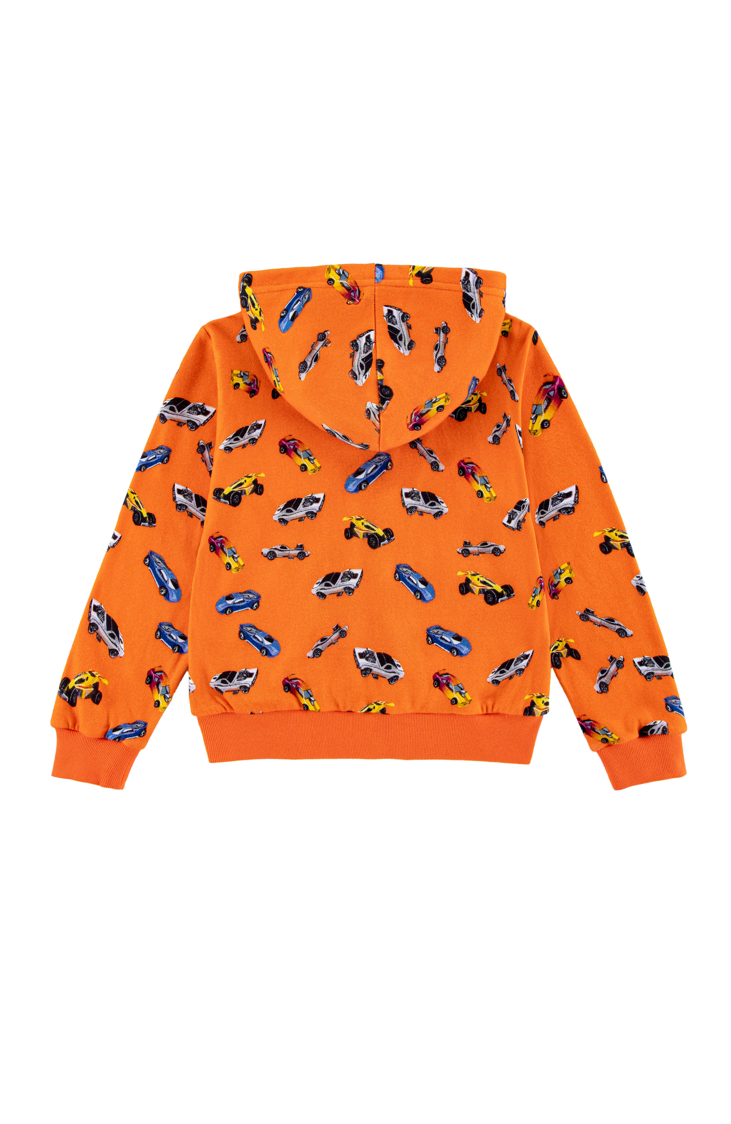 Soft Fleece Zip Up Hoodie, Orange Hot Rod