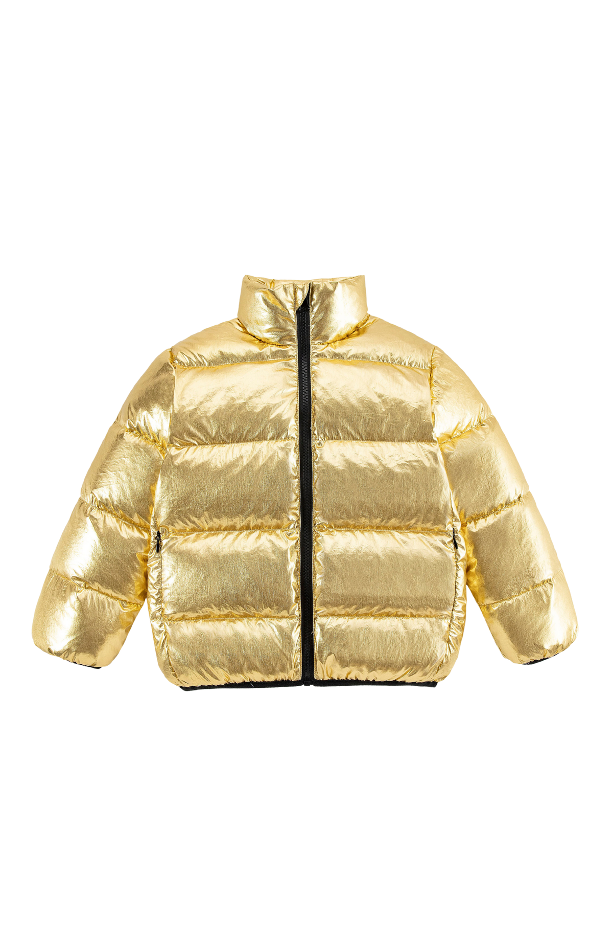 Fallon Metallic Puffer Jacket, Gold