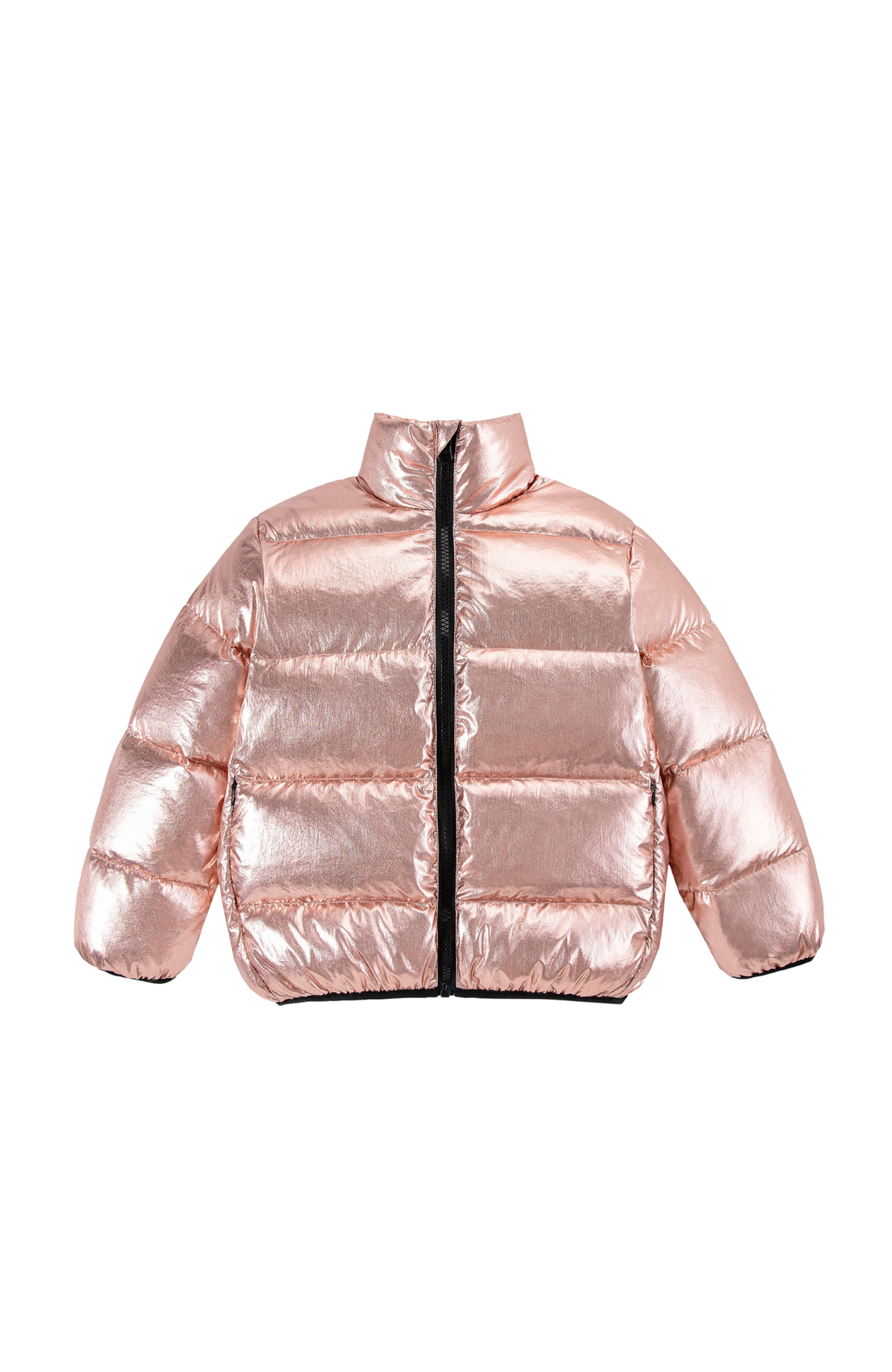 Fallon Metallic Puffer Jacket, Pink