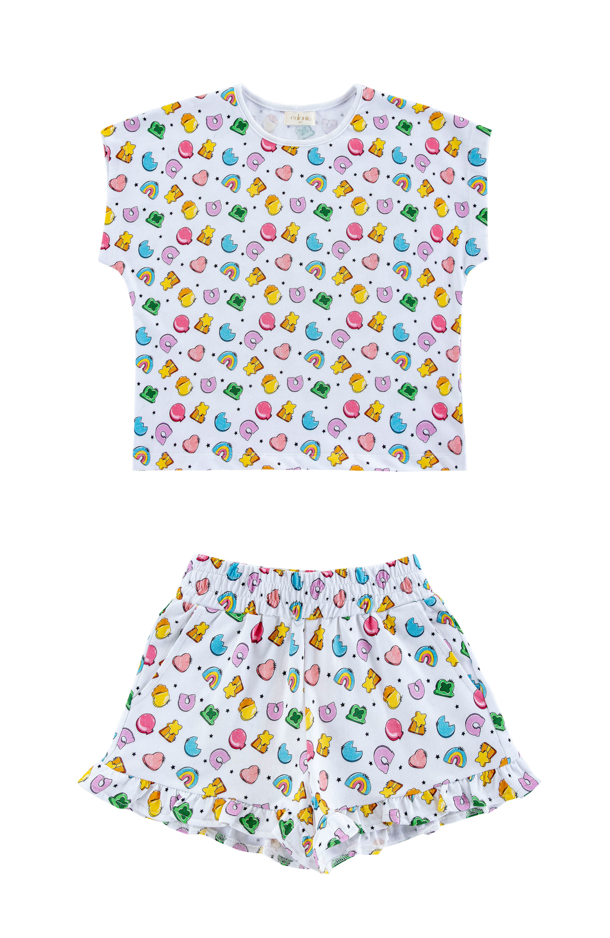 Yellow Ruffle Terry Short Set French Terry Ruffle Shorts Set, Good Luck Charms – calonie