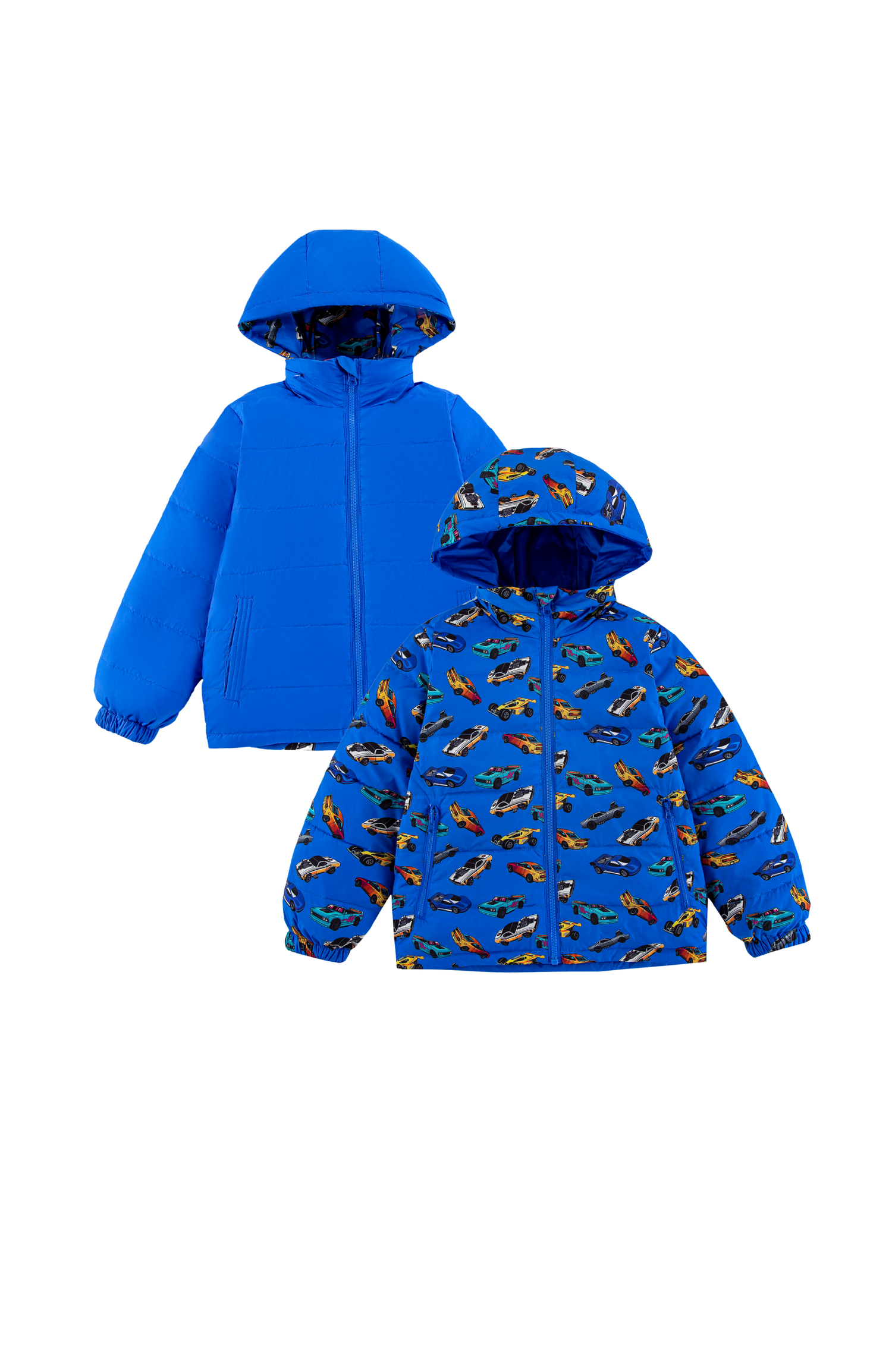 Blake Hooded Reversible Lightweight Down Puffer Jacket, Blue Hot Rod