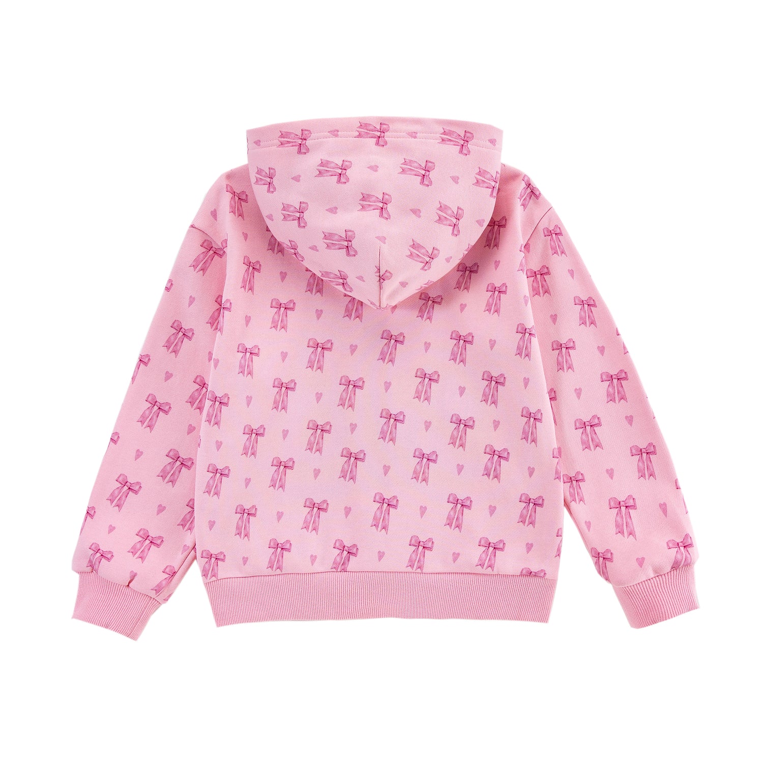 Mid Weight French Terry Zip-up Hoodie, Lovely Bow