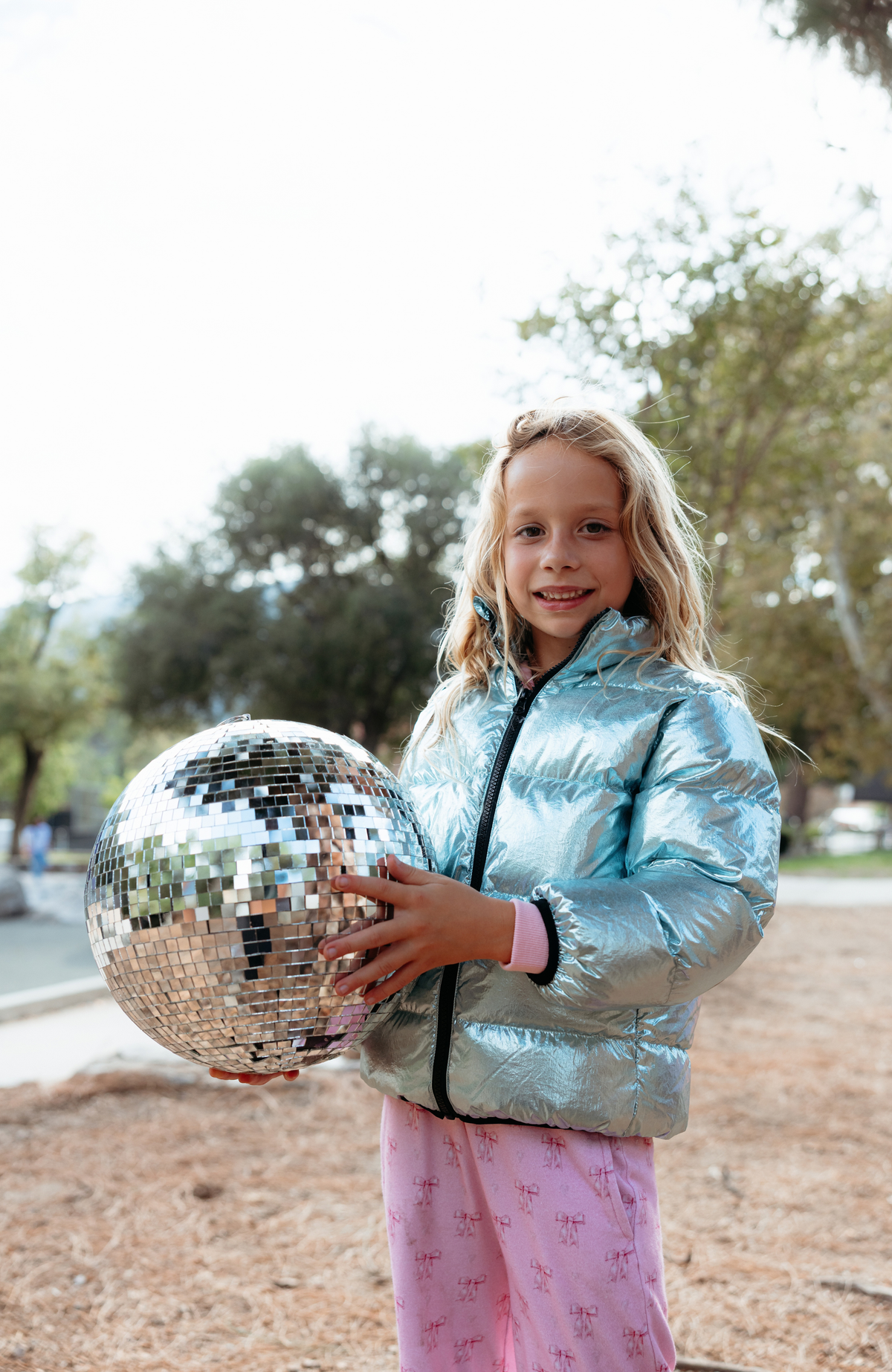 Fallon Metallic Puffer Jacket, Blue