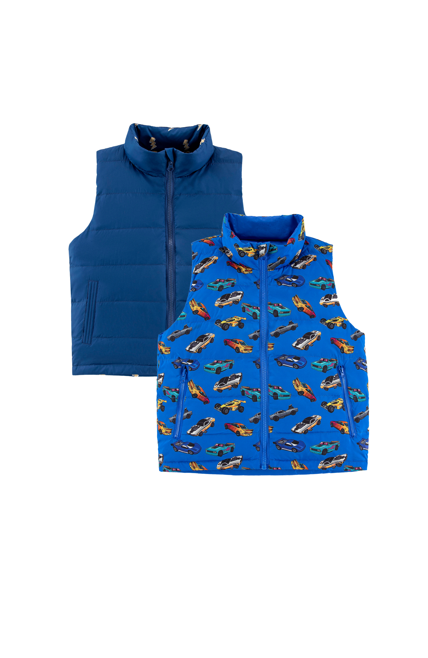 Casey Reversible Lightweight Down Puffer Vest, Blue Hot Rod