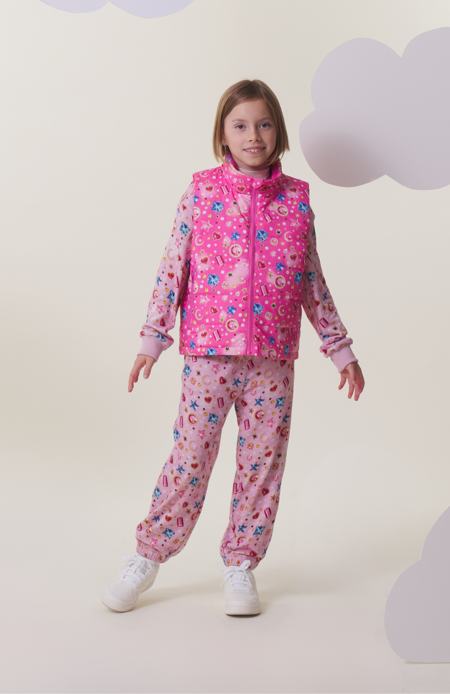 Soft Fleece Jogger, Gems and Pearls
