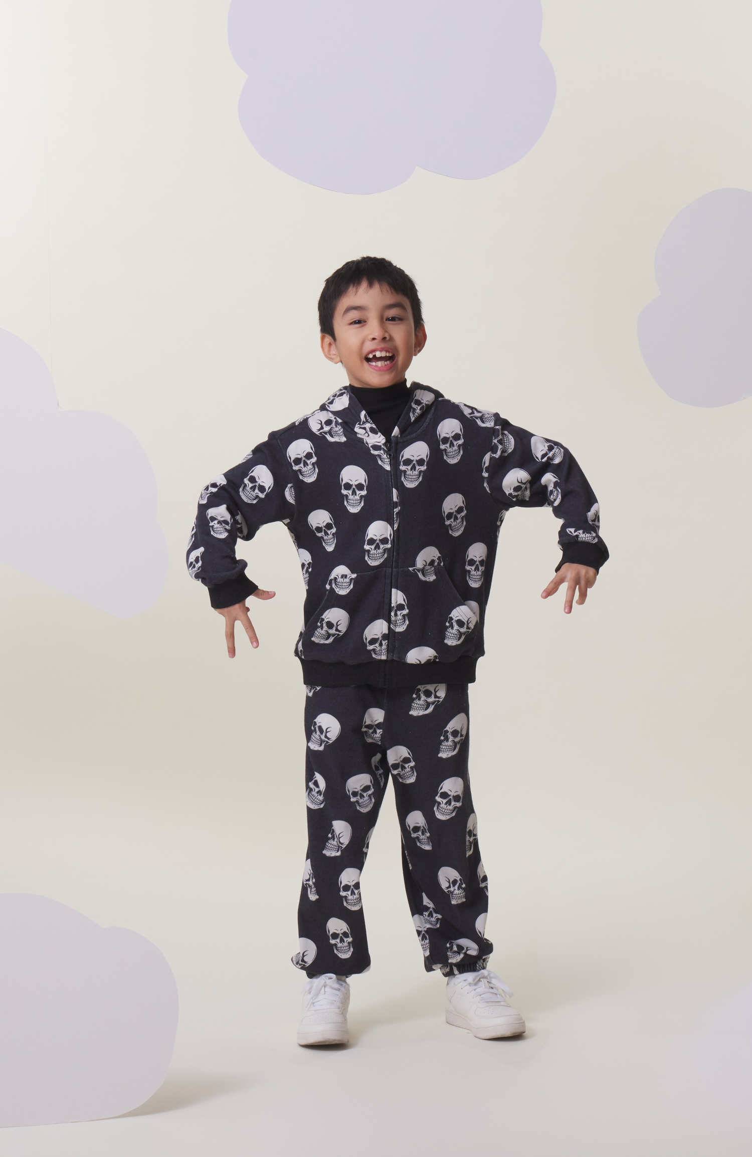 Soft Fleece Zip Up, Skulls