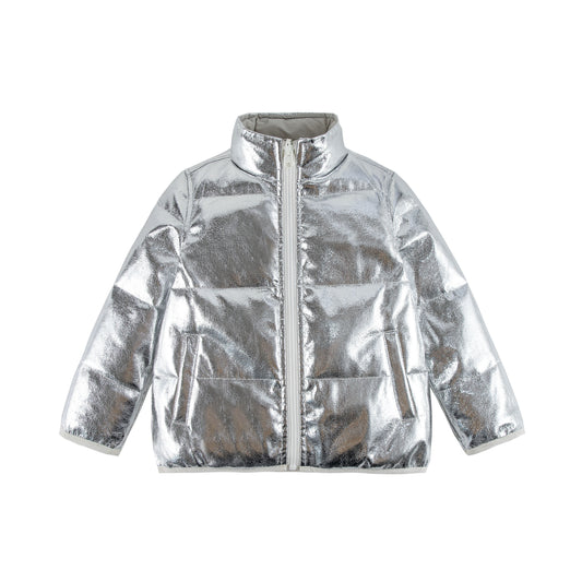 Jo Silver Metallic Down Jacket