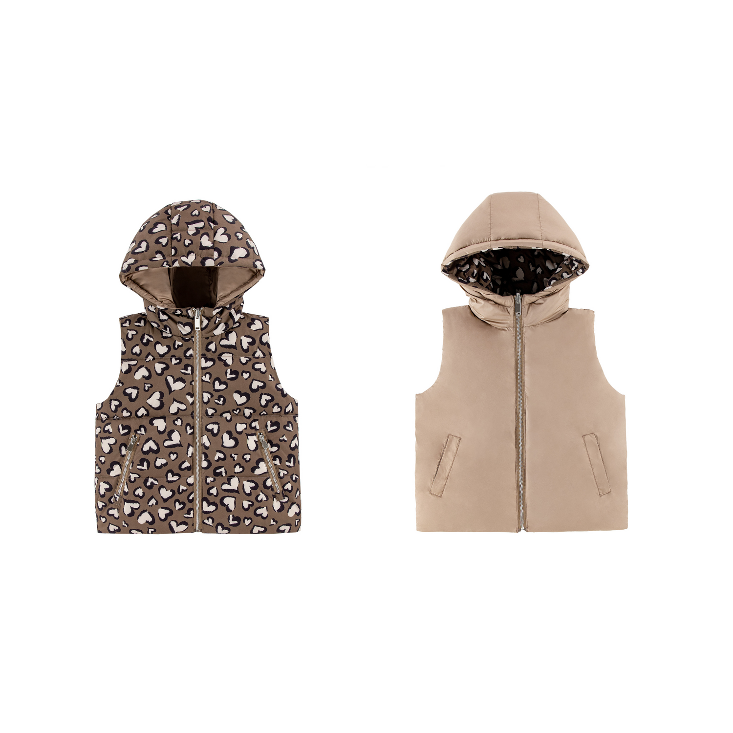 Dylan Reversible Vest Leopard Hearts