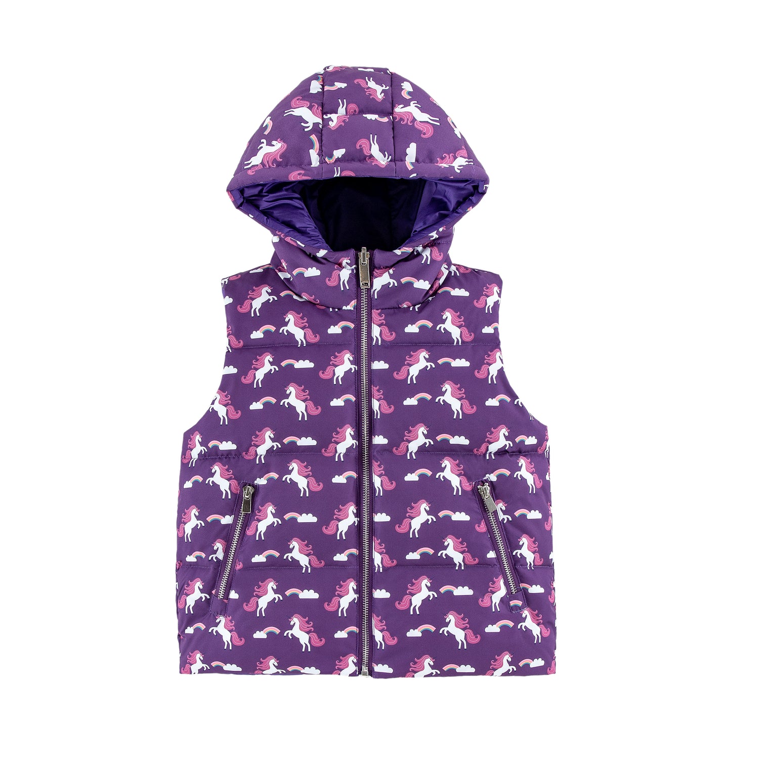 Dylan Reversible Vest Purple Unicorn