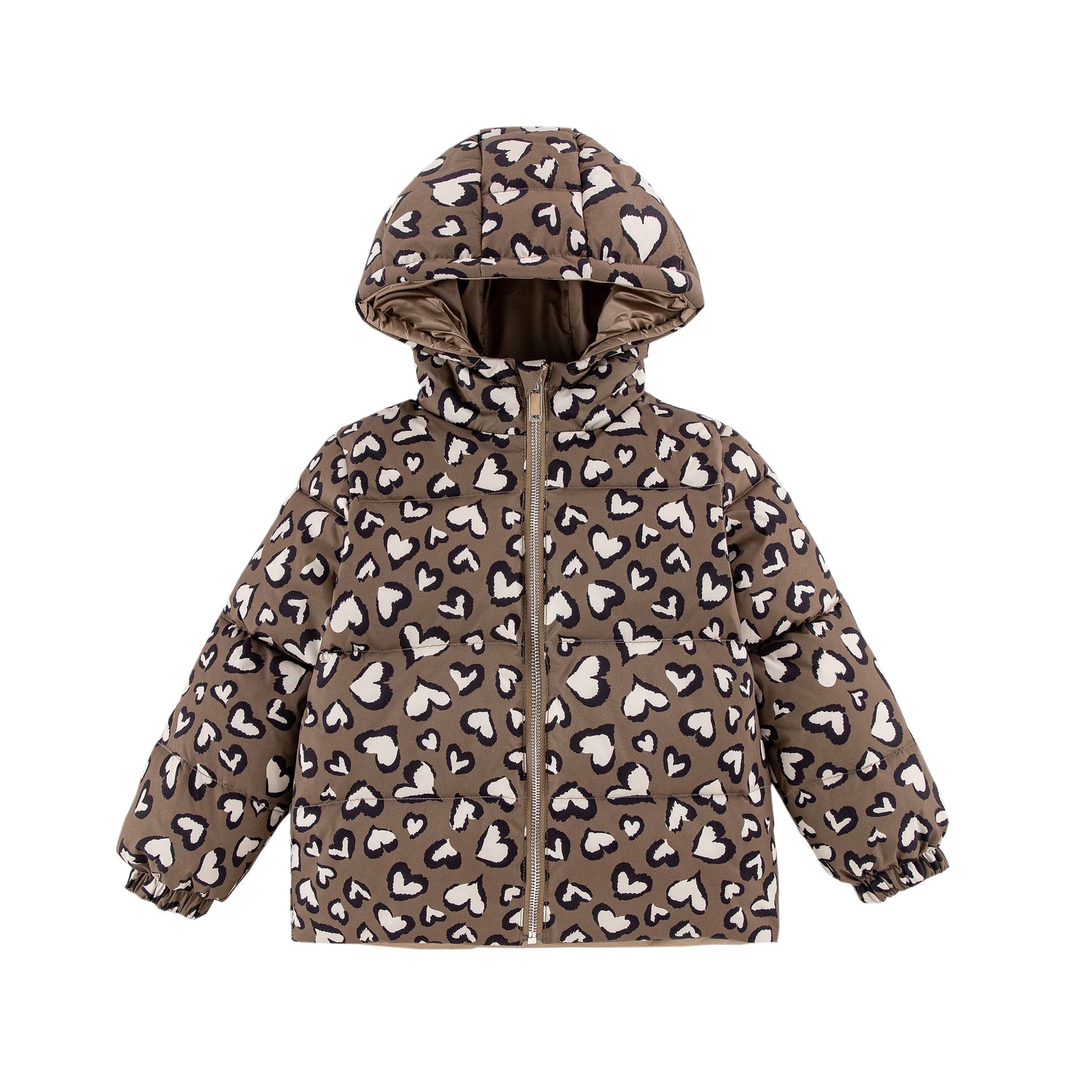 Alex Reversible Puffer Leopard Hearts