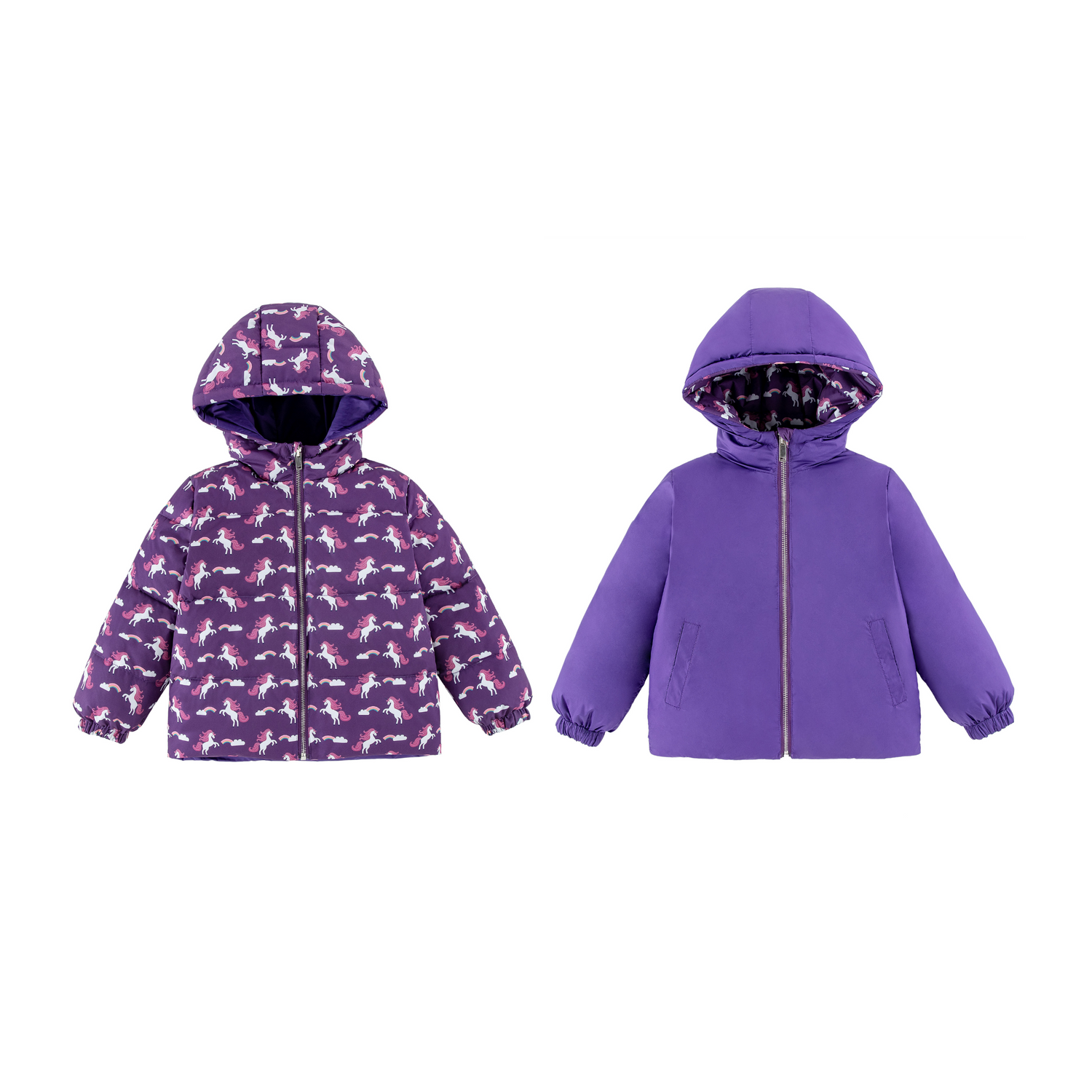 Alex Reversible Puffer Purple Unicorn