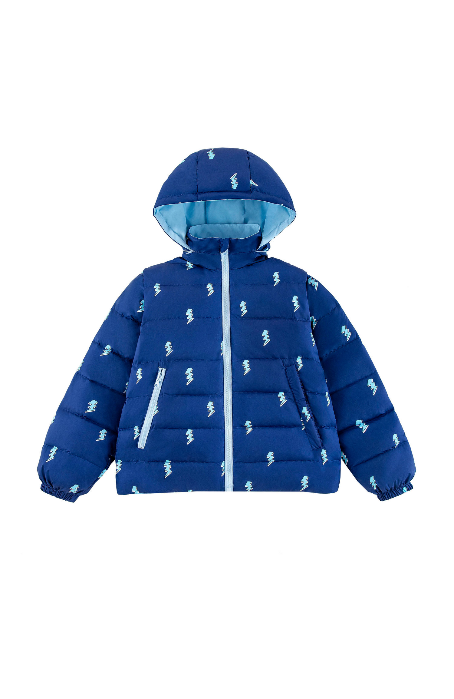 Tanner Reversible Detachable Light Puffer/Vest, Lightning Bolts