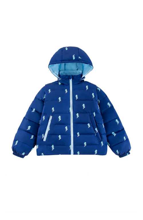 Tanner Reversible Detachable Light Puffer/Vest, Lightning Bolts