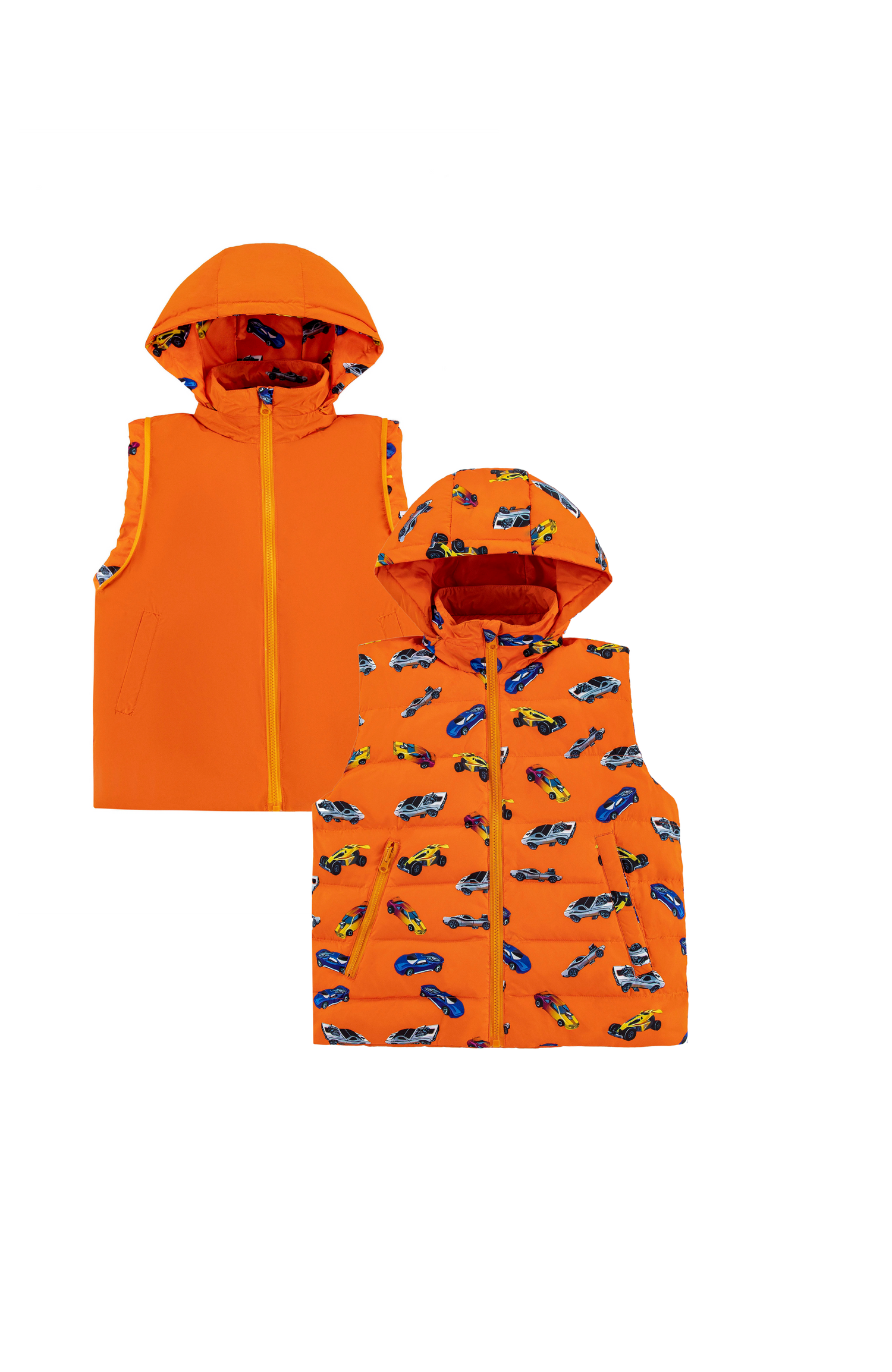 Tanner Reversible Detachable Light Puffer/Vest, Hot Rod