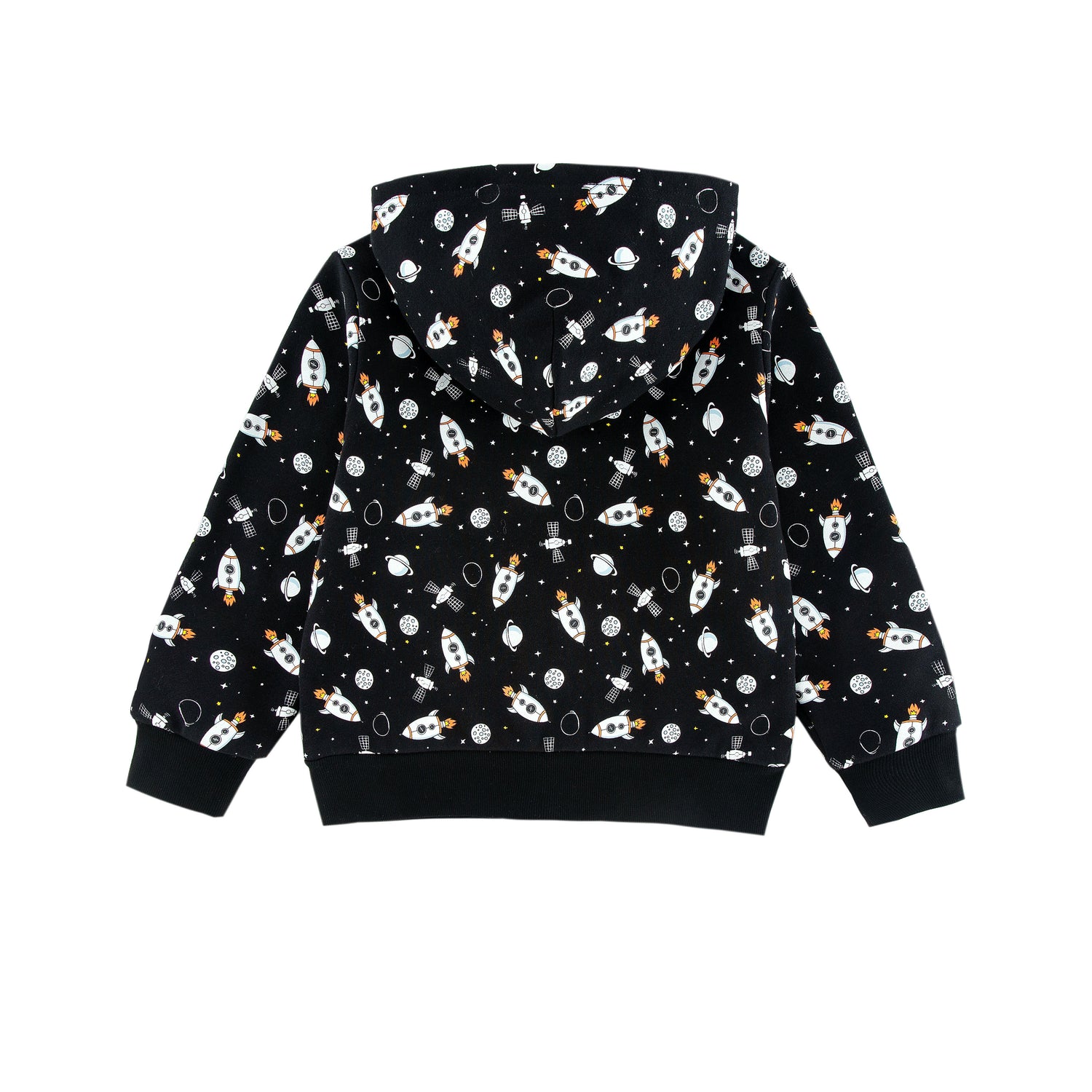 Mid Weight French Terry Zip-up Hoodie, Spaceships