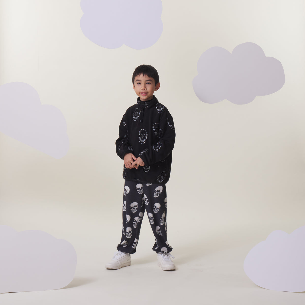 Embroidered Pull Over Polar Fleece, Skulls