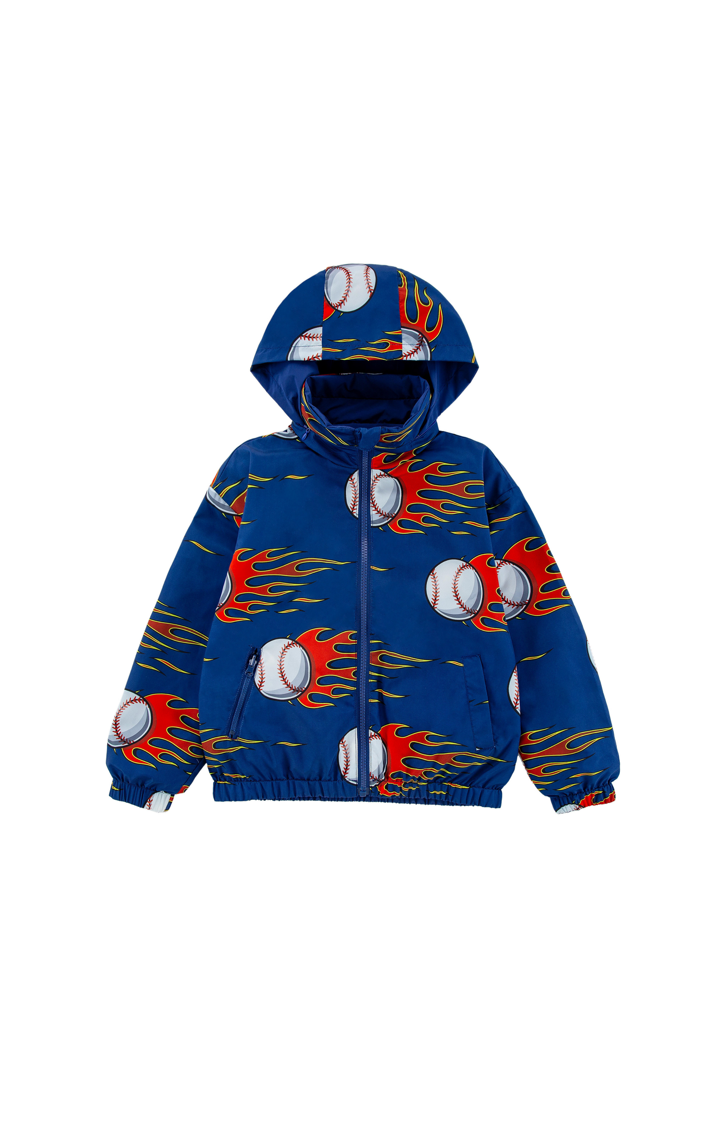 Max Reversible Rain Jacket Windbreaker, Baseball Fire