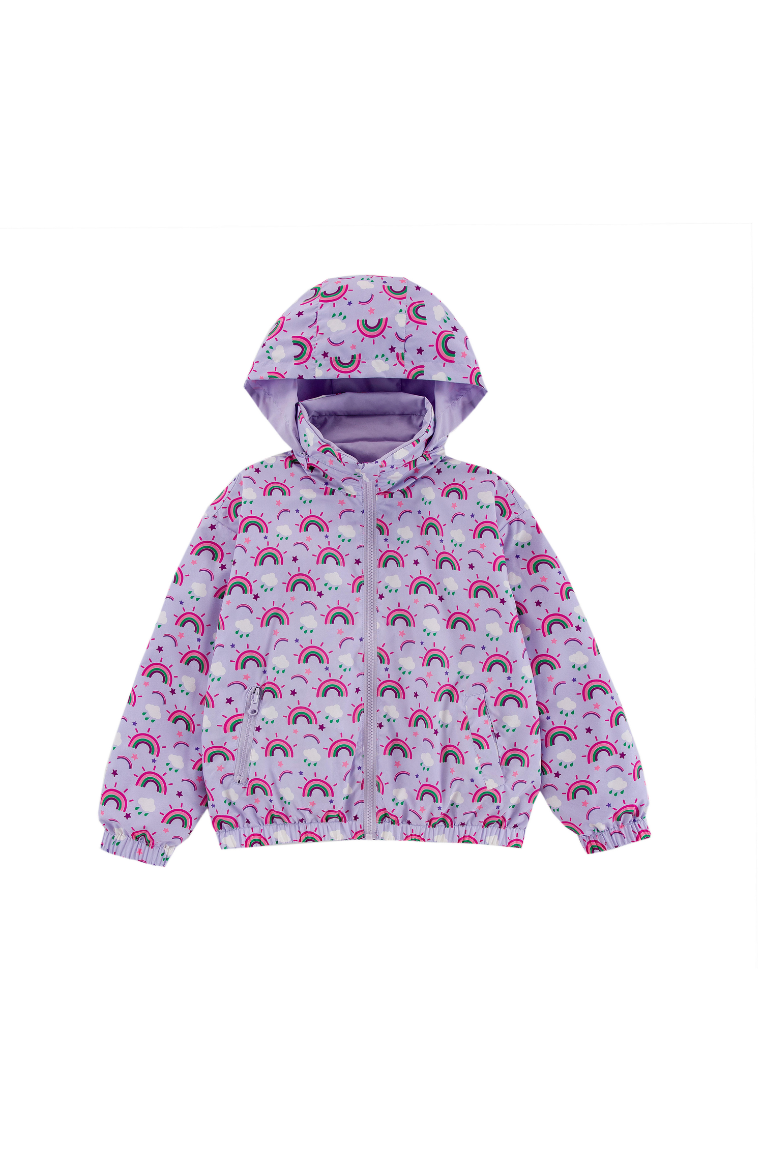 Max Reversible Rain Jacket Windbreaker, Purple Rainbow