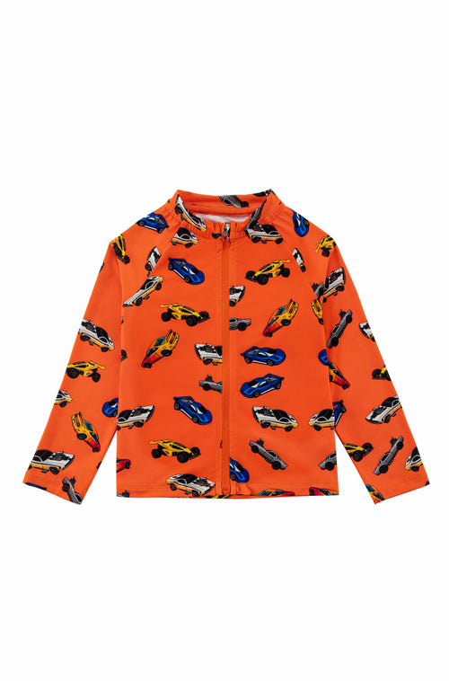 Ray UPF 50+ Zip Up Sun Protection Shirt, Hot Rod