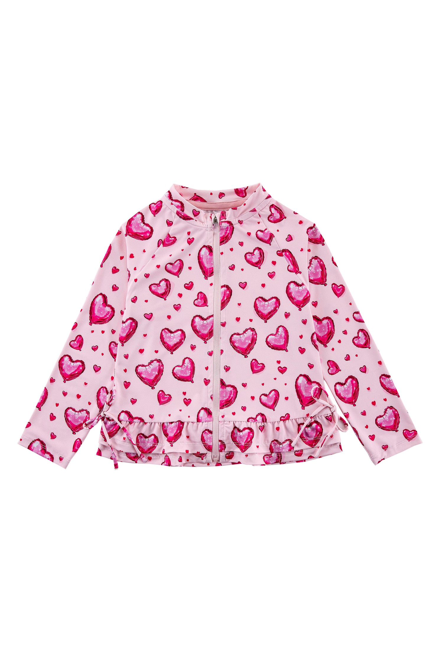 Raya UPF 50+ Ruffled Zip Up Sun Protection Jacket, Heart