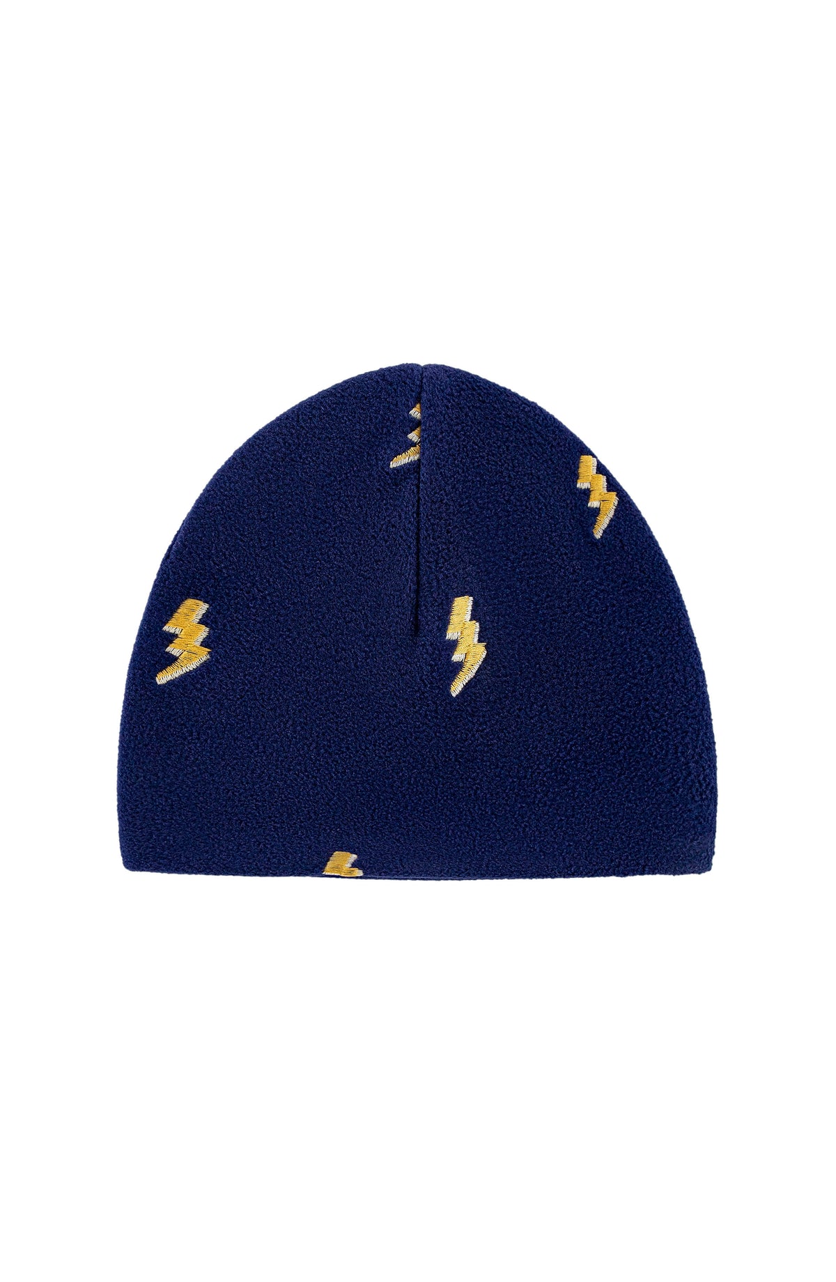 Navy Lightning Embroidered Polar Fleece Beanie