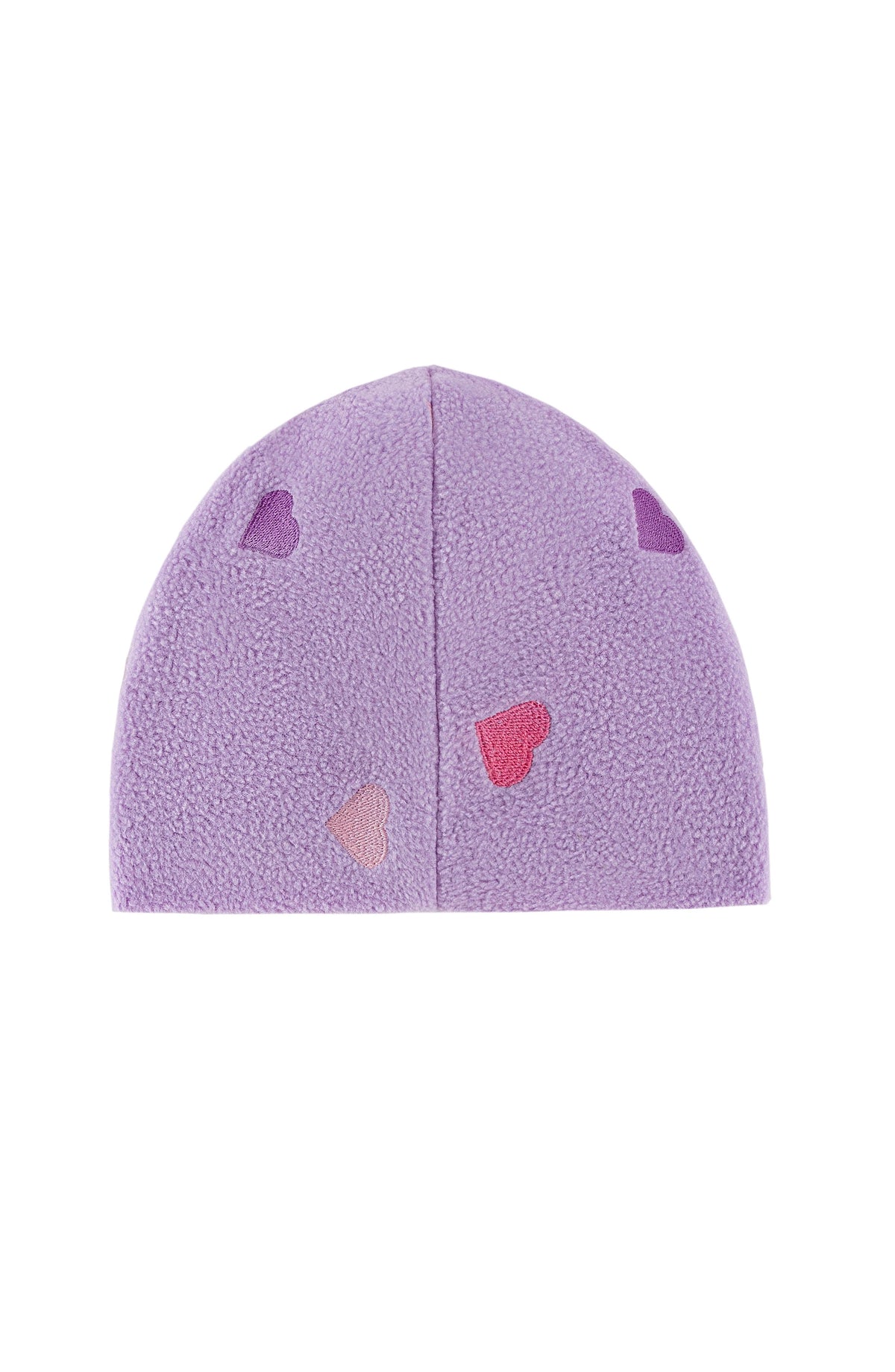 Purple Hearts Embroidered Polar Fleece Beanie
