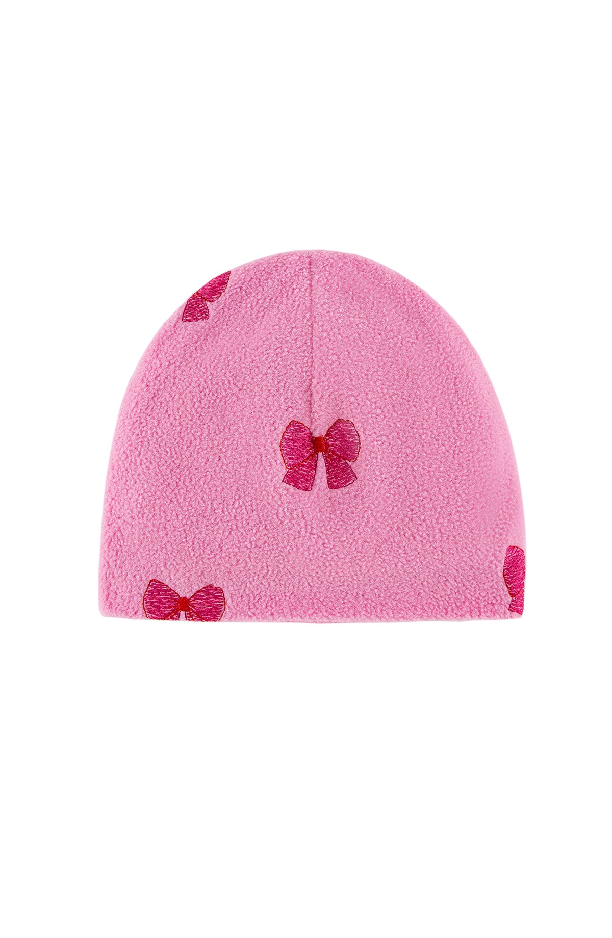 Pink Bows Embroidered Polar Fleece Beanie