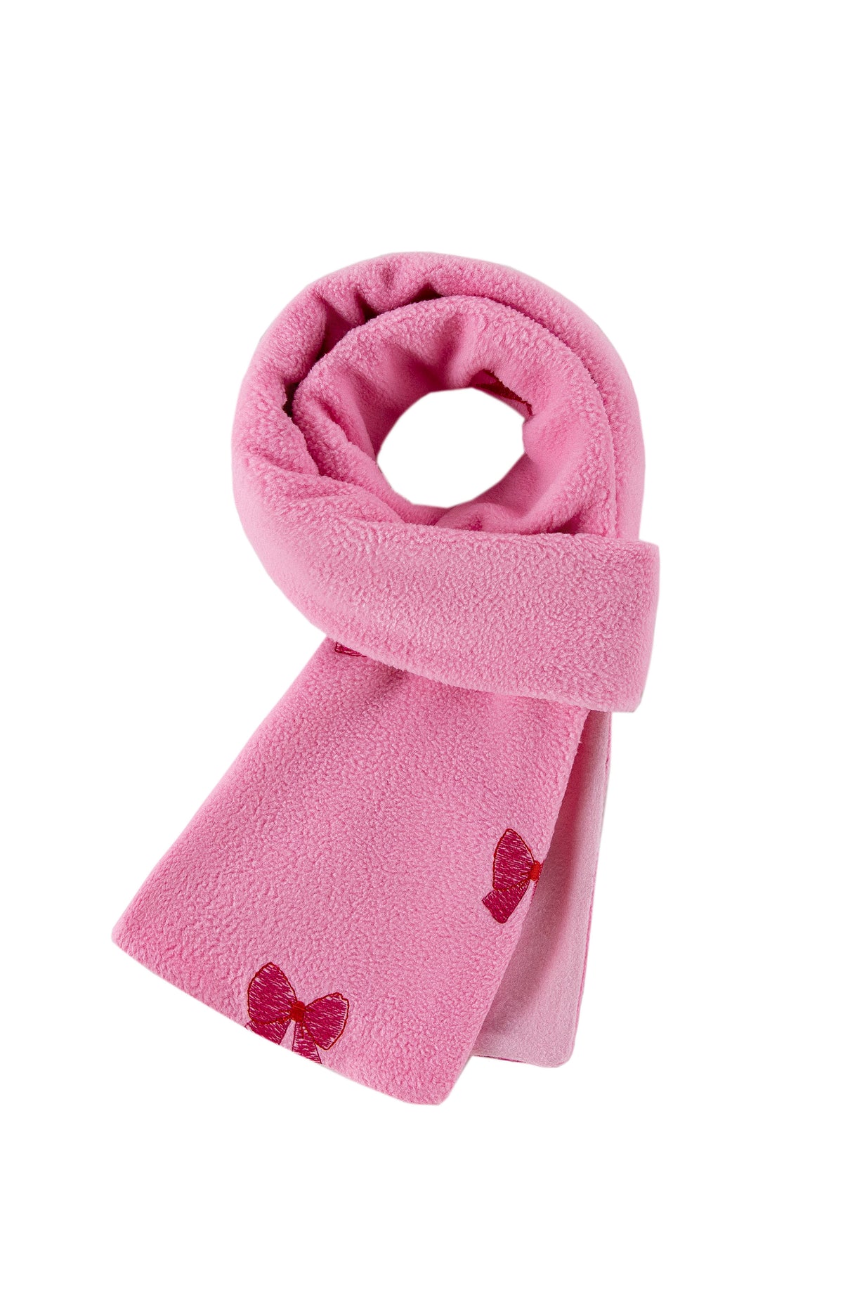 Bows Embroidered Polar Fleece Scarf