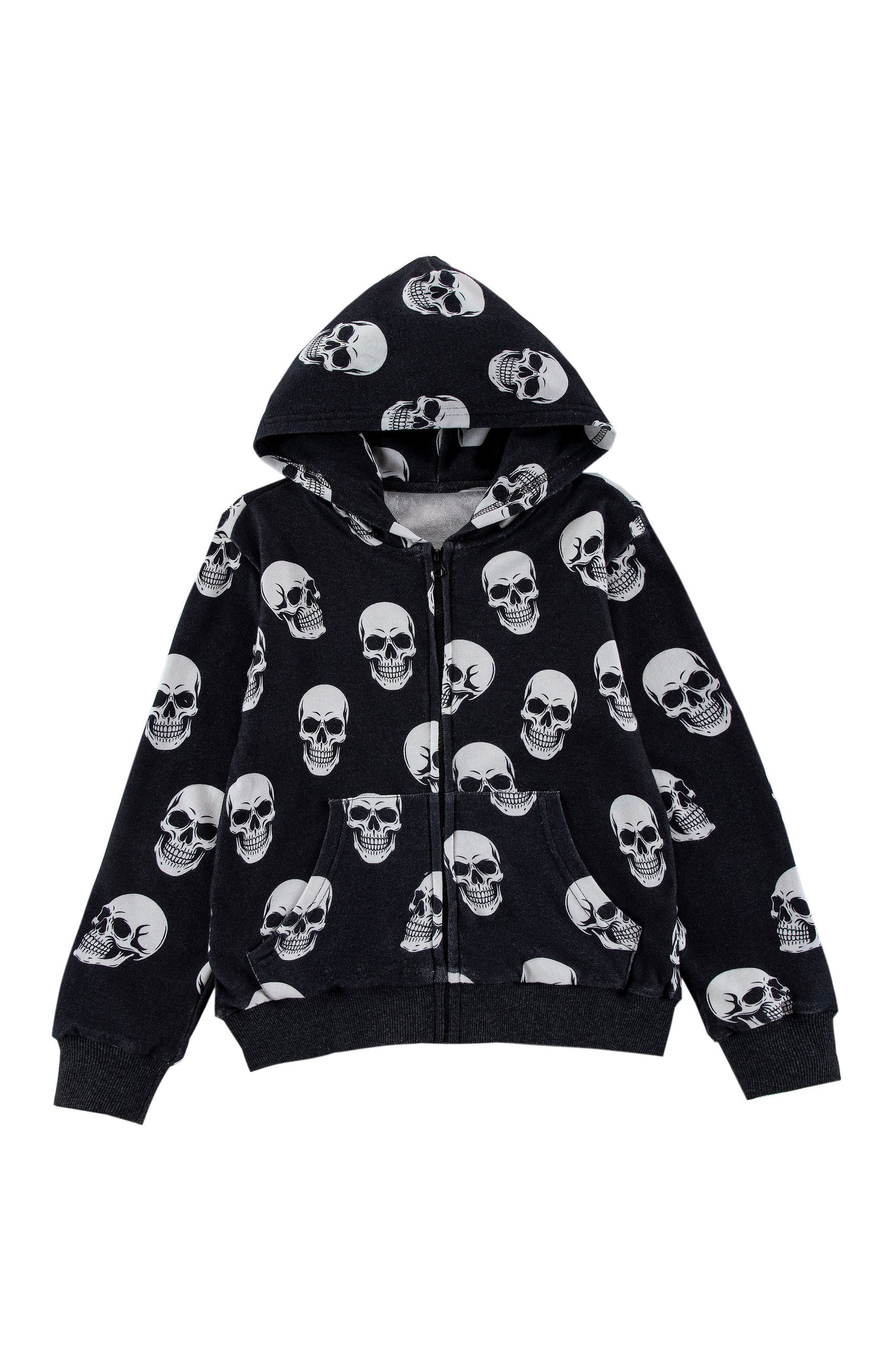 Soft Fleece Zip Up, Skulls