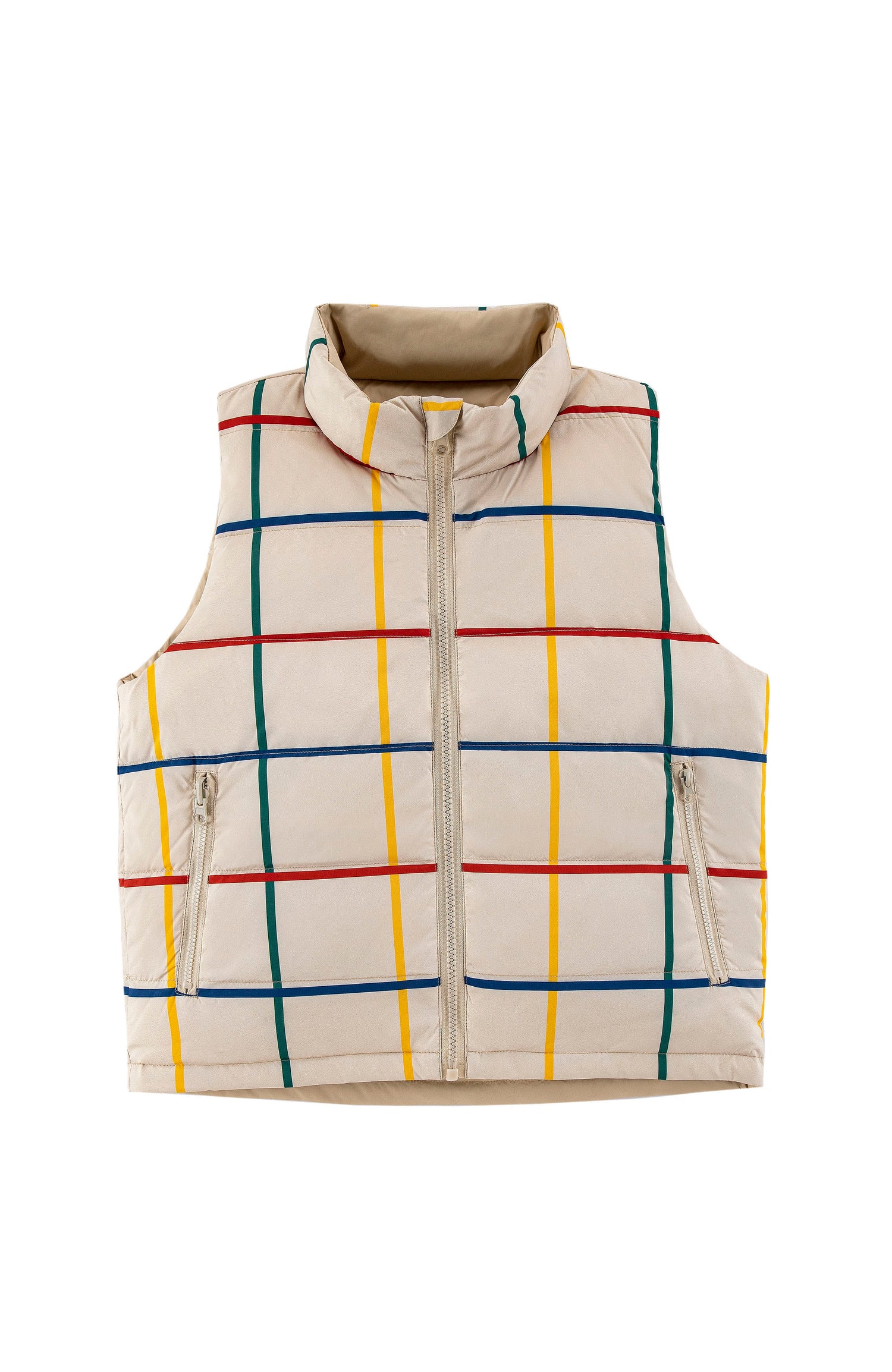 Casey Reversible Lightweight Down Puffer Vest, Primary Plaid