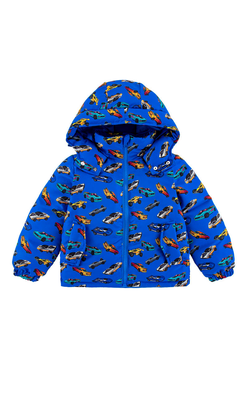 Charlie Heavy Weight Down Puffer Coat, Blue Hot Rod