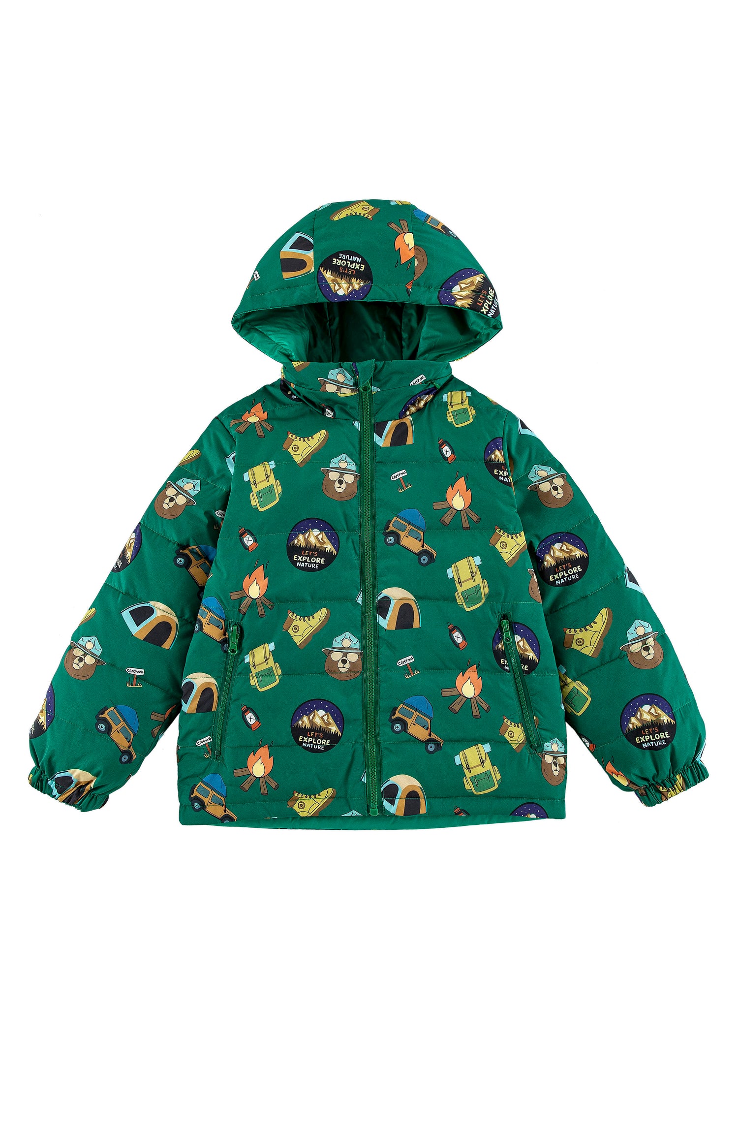 Blake Hooded Reversible Lightweight Down Puffer Jacket, Camping Adventure