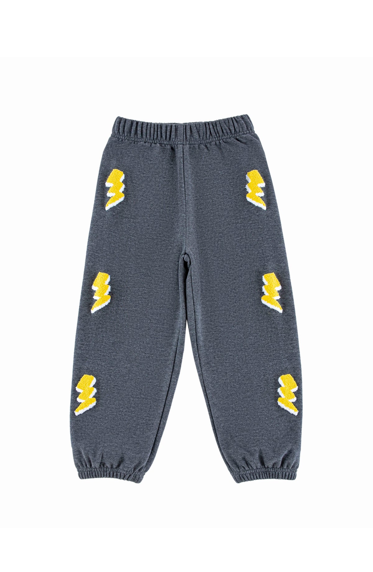 Brushed Fleece Jogger Pant with Lightning Patches, Gray
