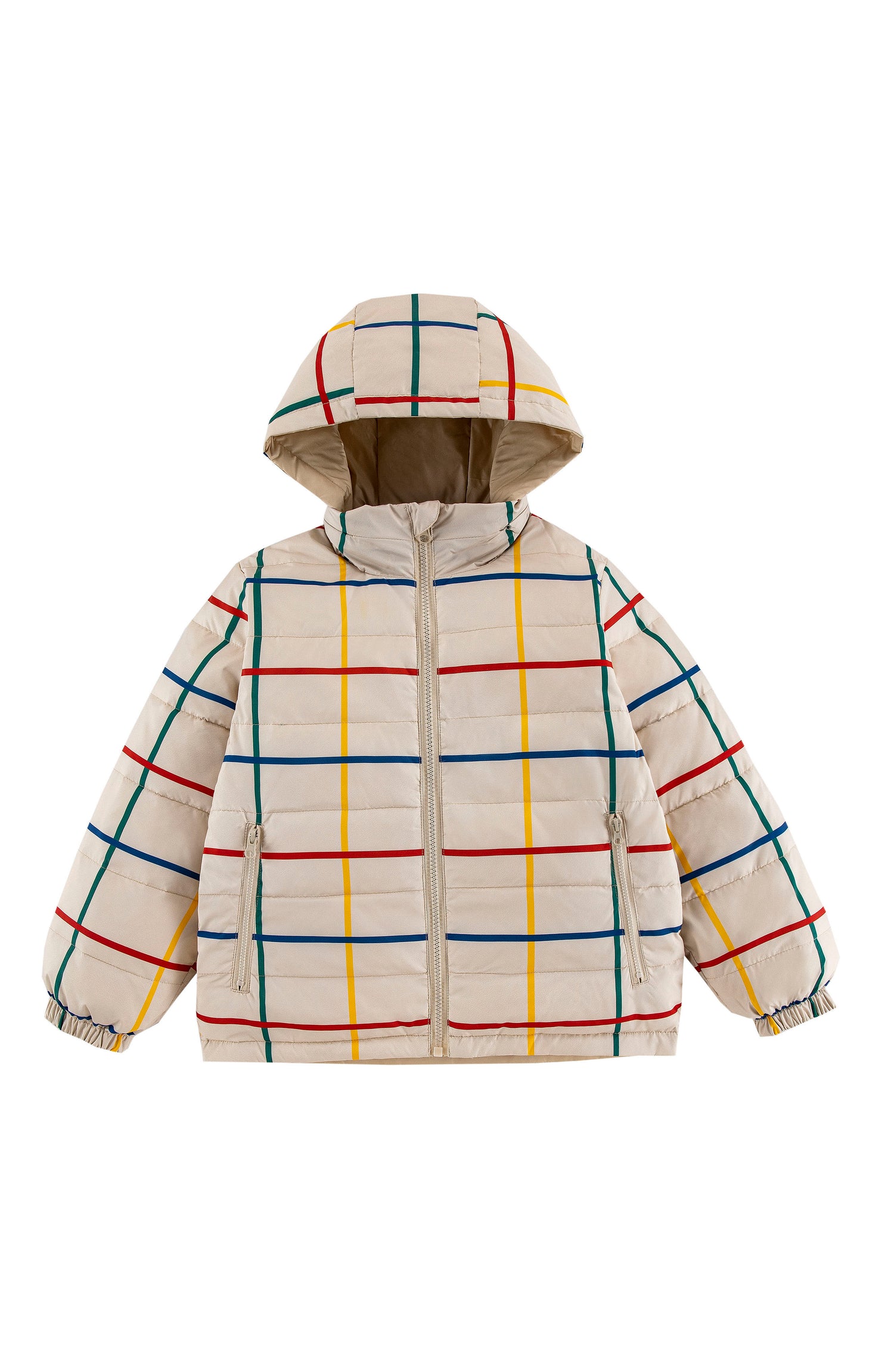 Blake Hooded Reversible Lightweight Down Puffer Jacket, Primary Plaid