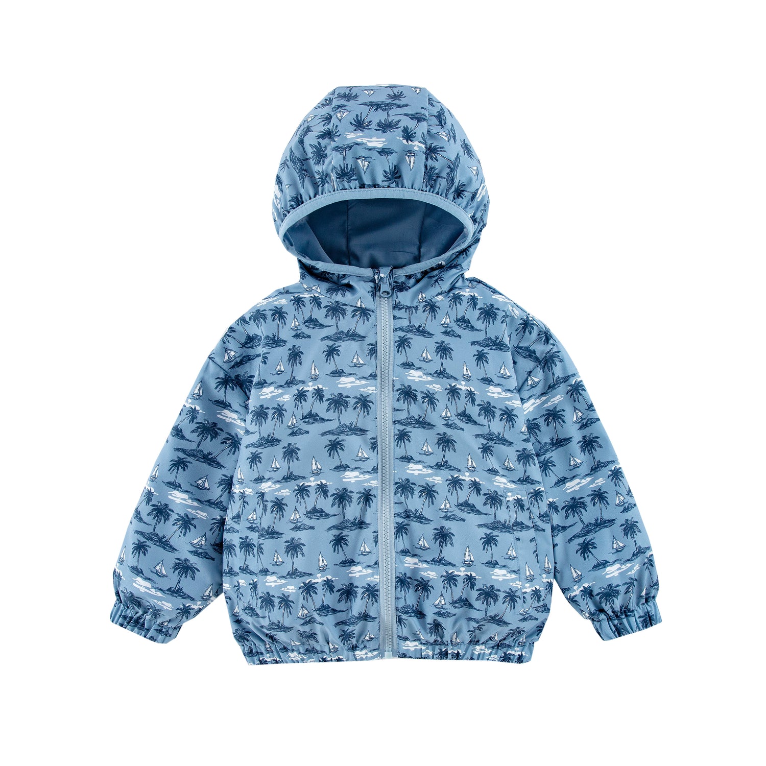 Nova Blue Palm Reversible Rainresistant Windbreaker