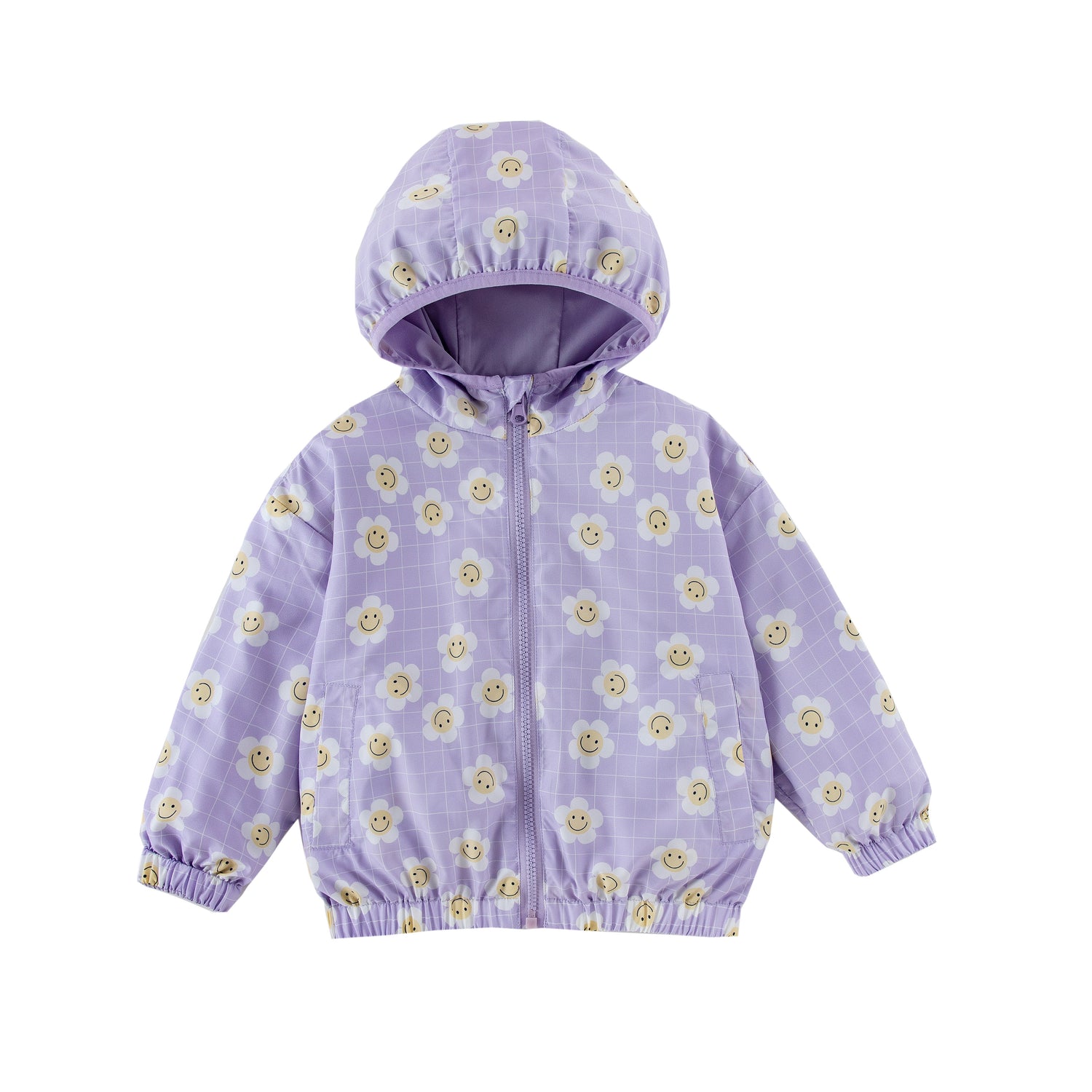 Nova Purple Flower Reversible Rainresistant Windbreaker
