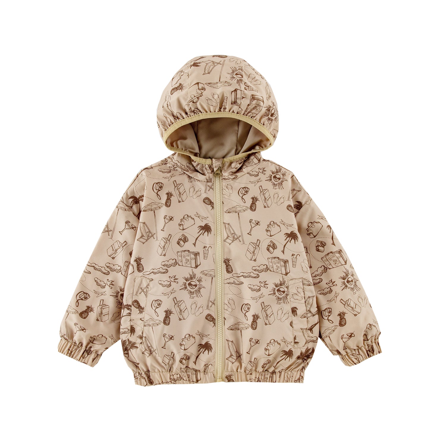 Nova Beige Beach Reversible Rainresistant Windbreaker