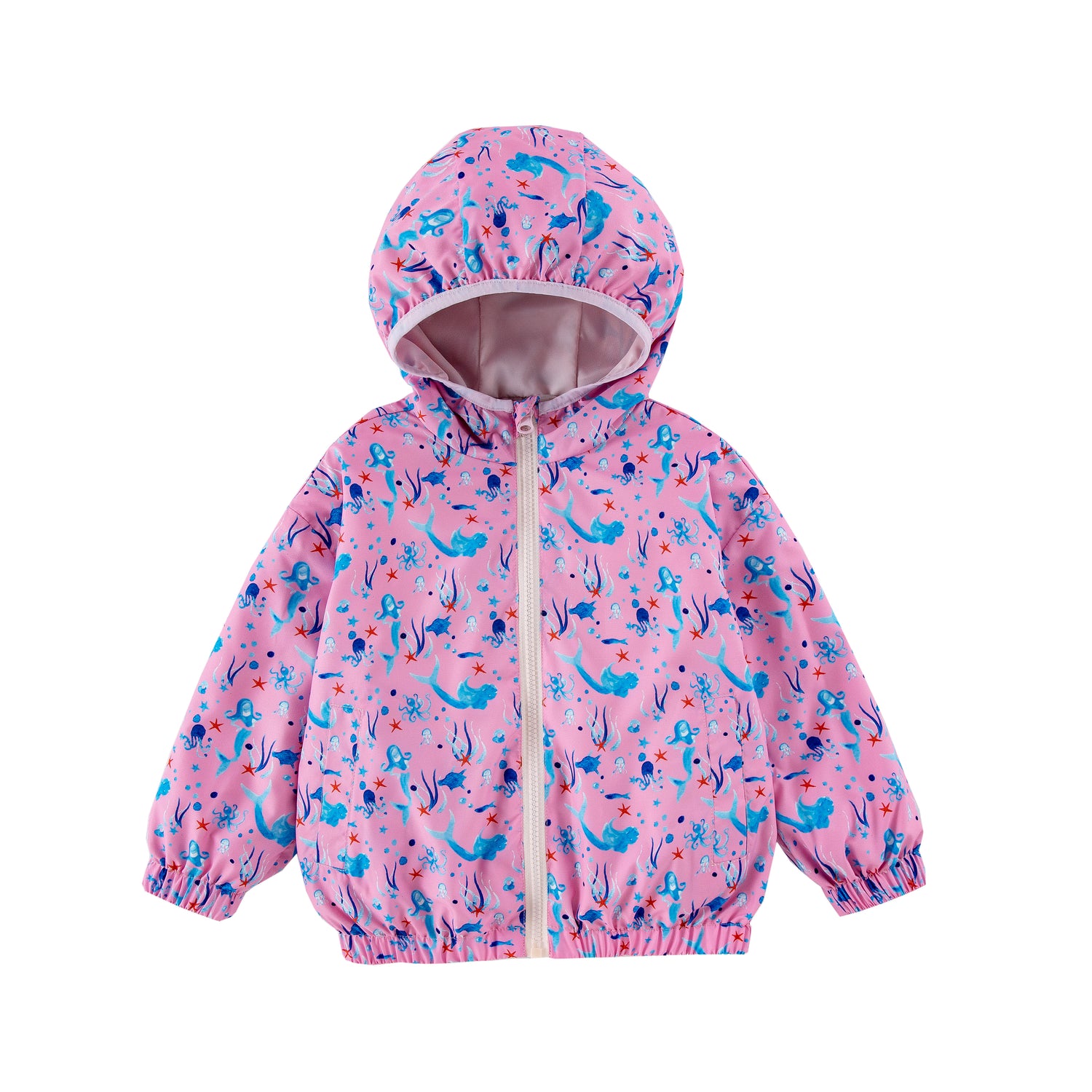 Nova Pink Mermaid Reversible Rainresistant Windbreaker