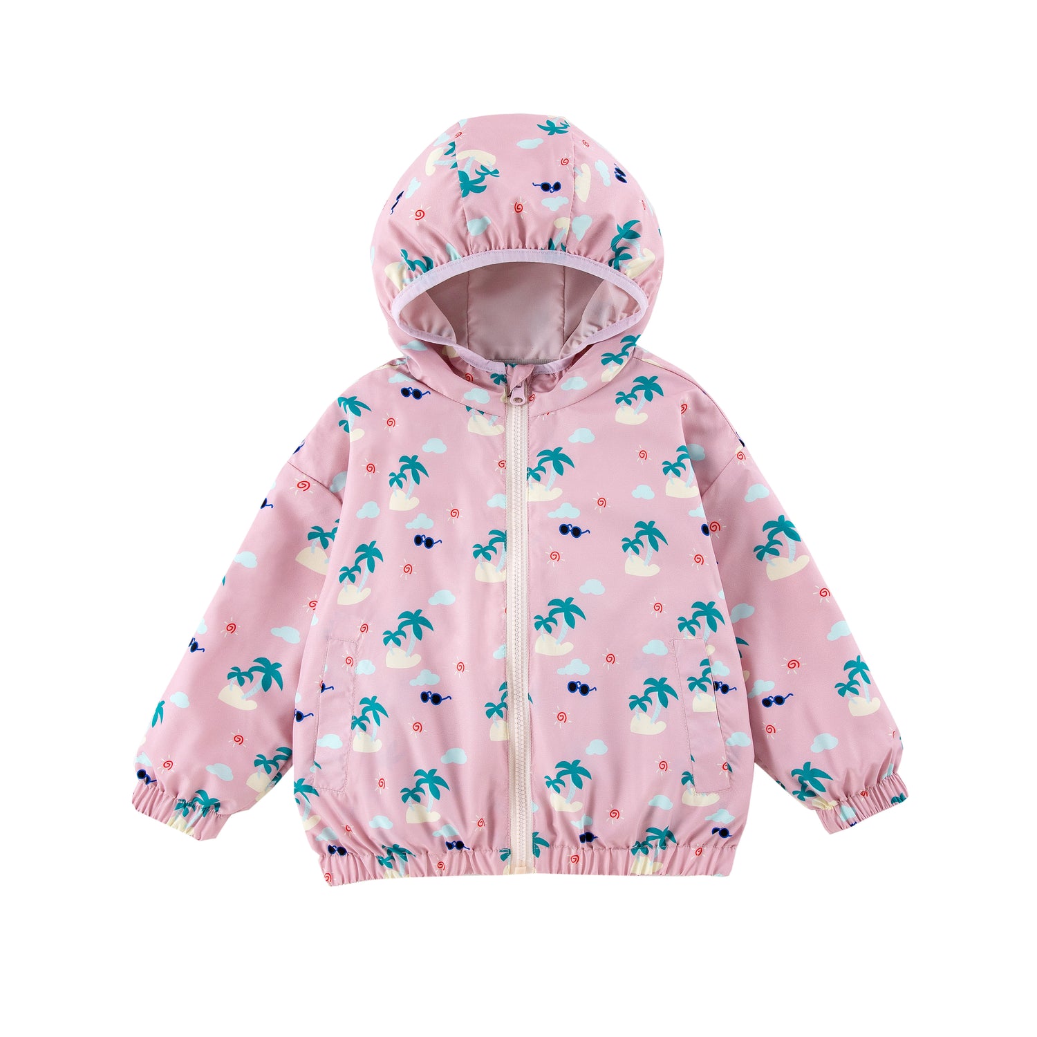 Nova Pink Palm Reversible Rainresistant Windbreaker