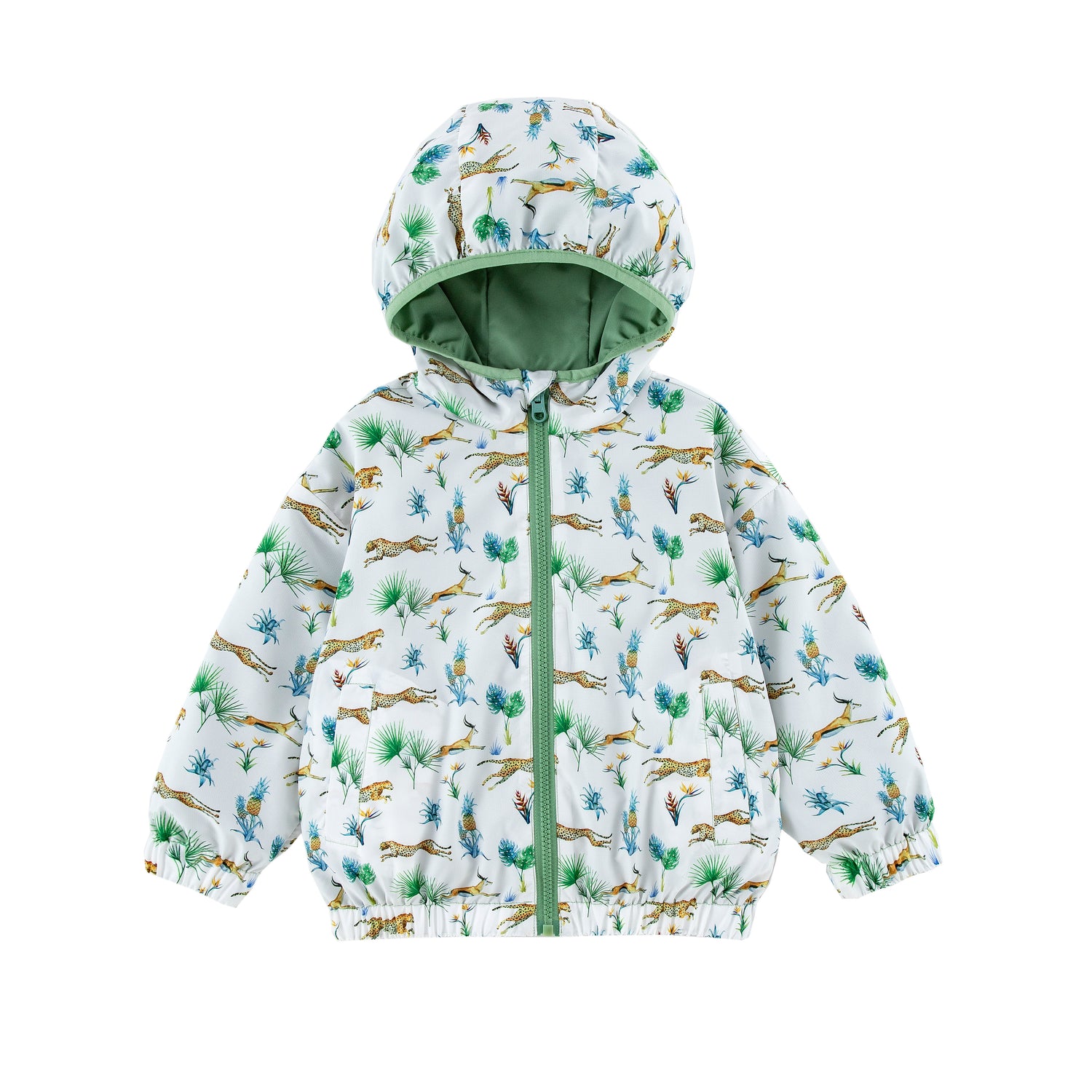 Nova Green Safari Reversible Rainresistant Windbreaker