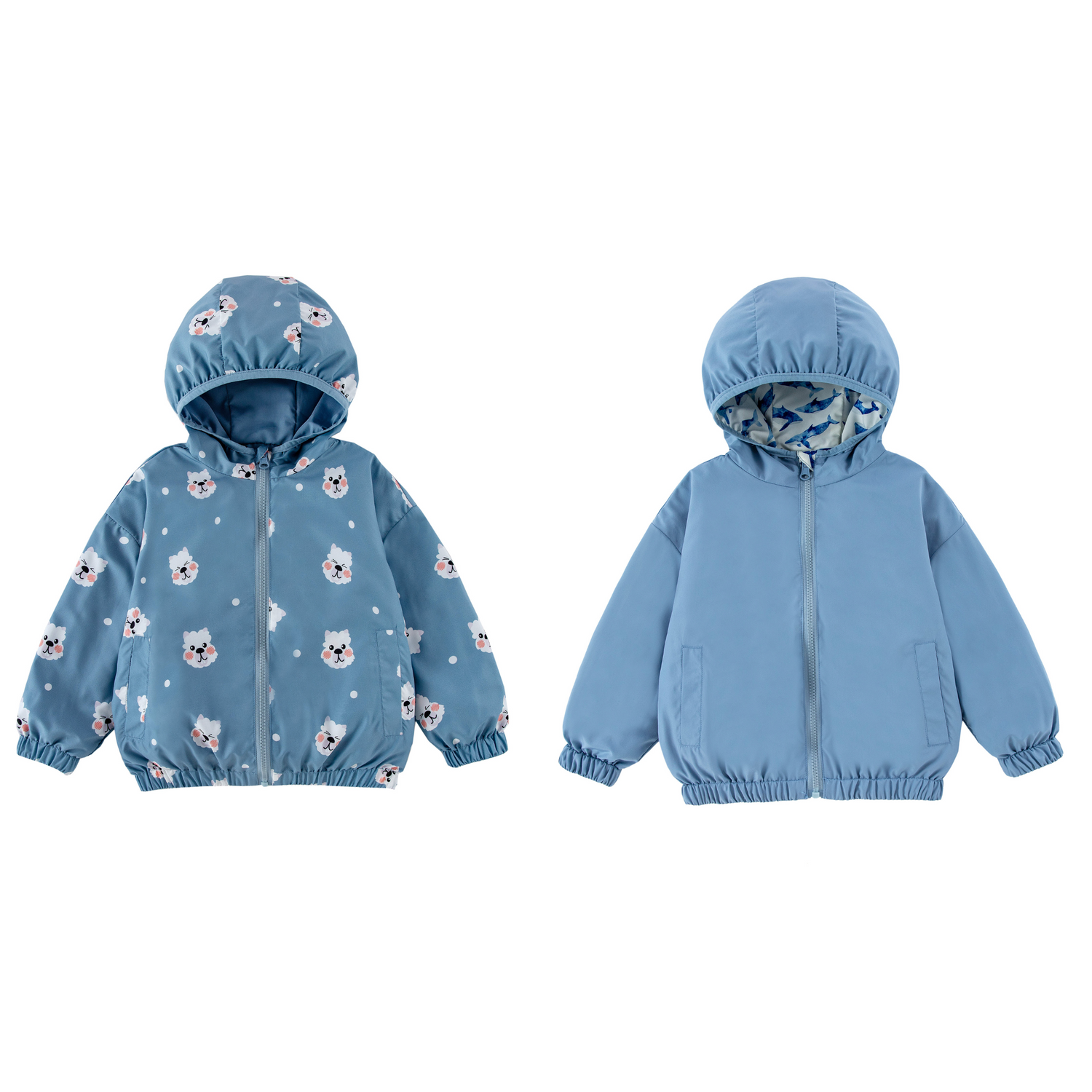 Nova Blue Dog Reversible Rainresistant Windbreaker