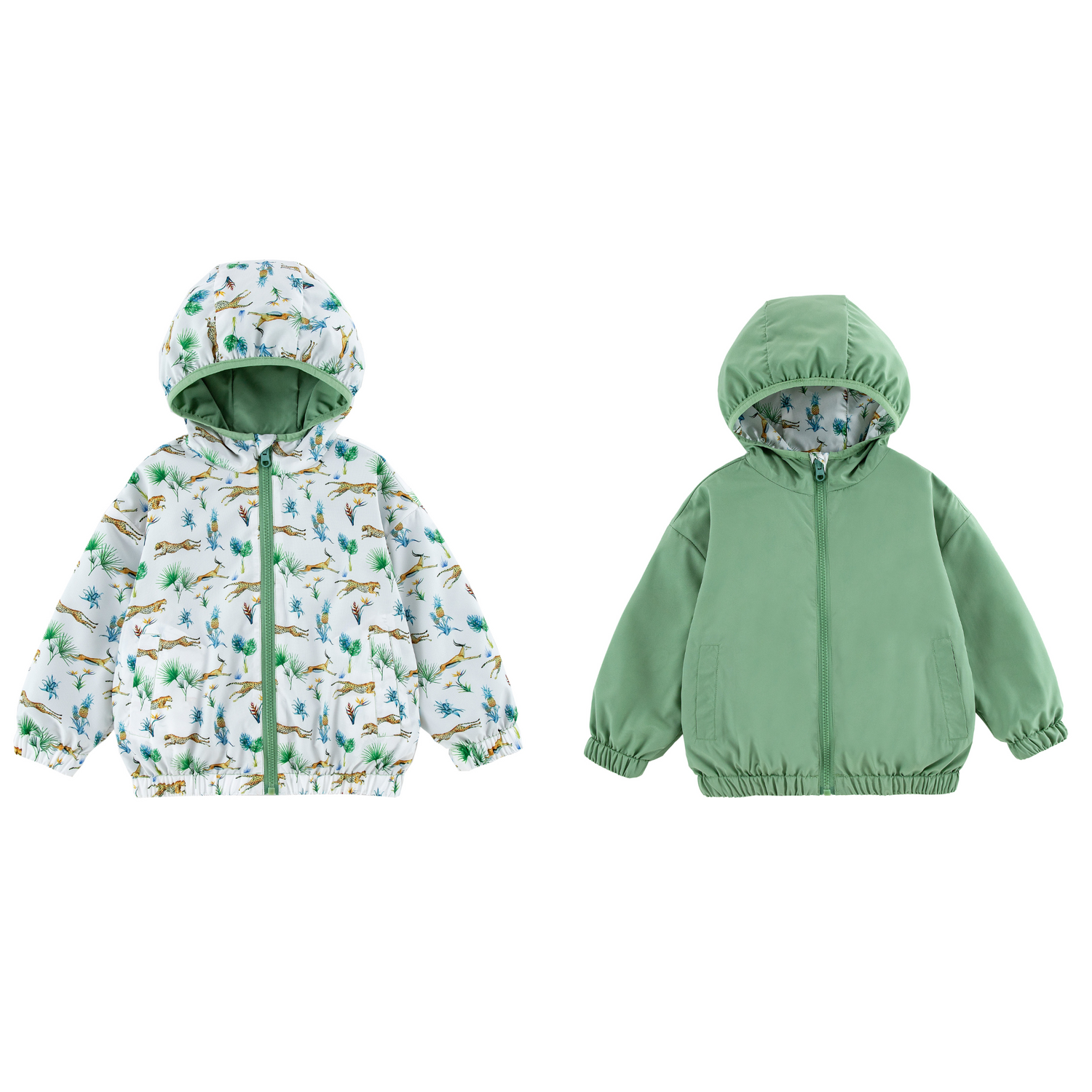 Nova Green Safari Reversible Rainresistant Windbreaker