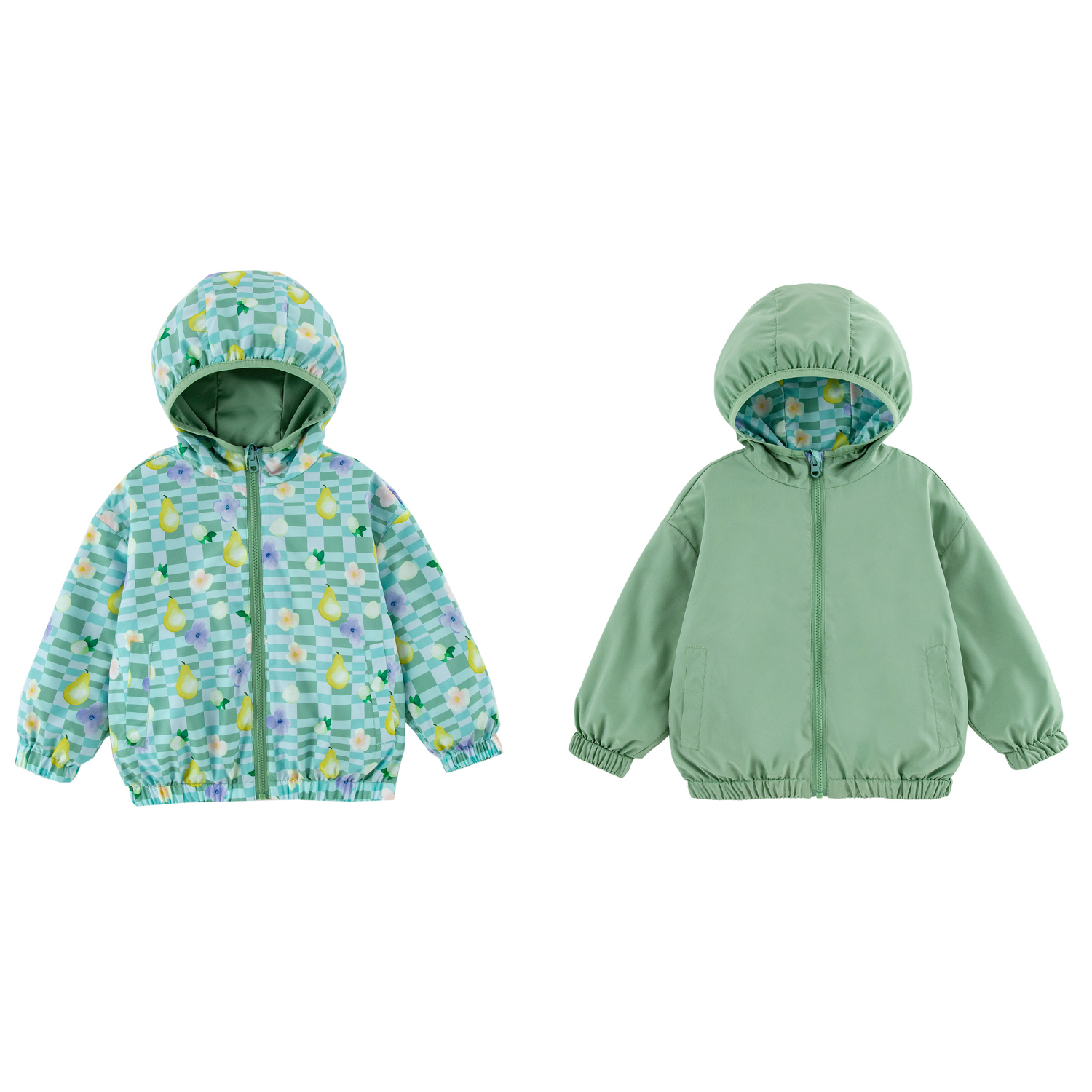 Nova Green Pear Reversible Rainresistant Windbreaker
