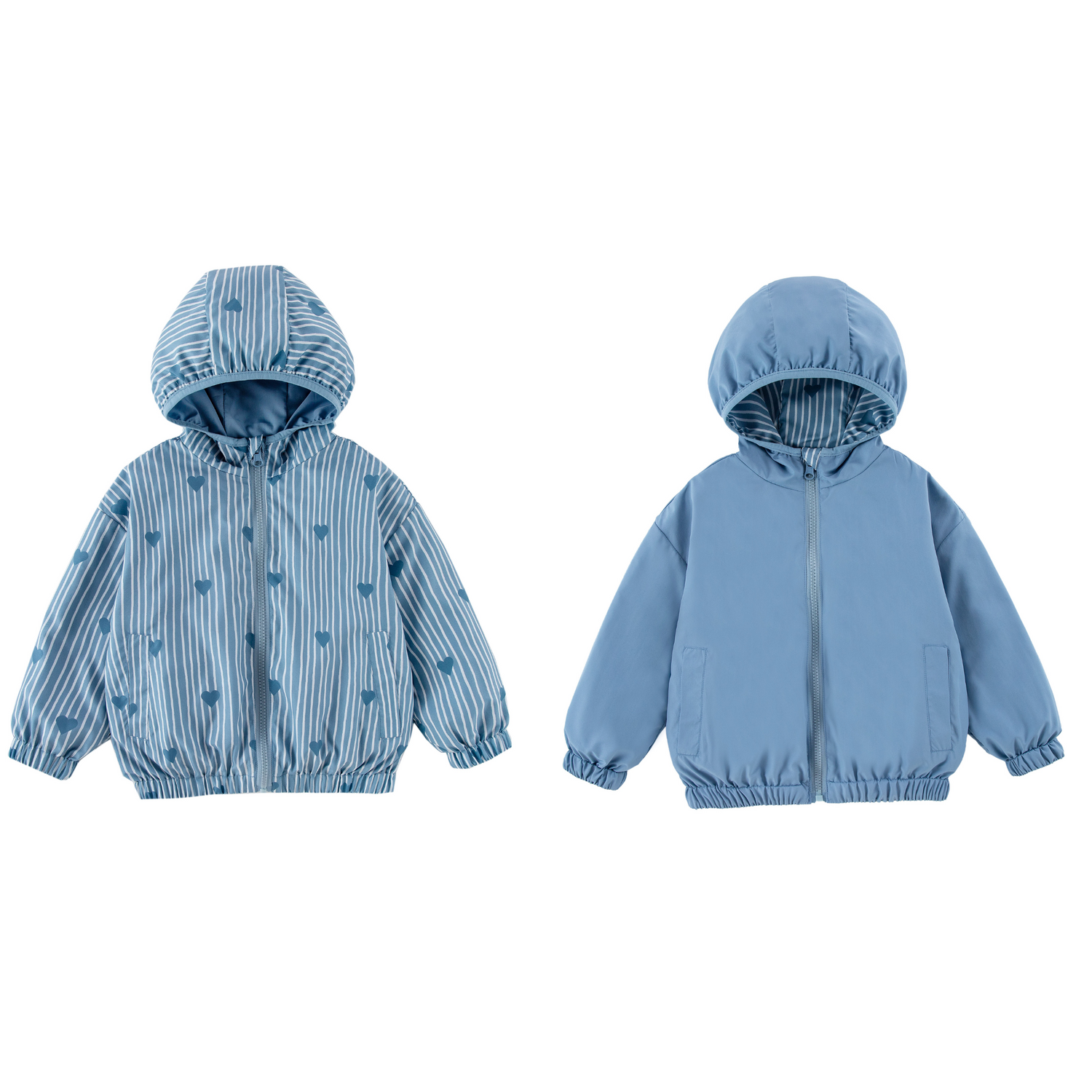Nova Blue Hearts Reversible Rainresistant Windbreaker